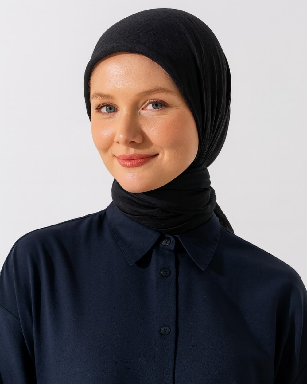 Konfor Eşarp – 195x85 cm – 4 Mevsim Kullanım – Terletmez, Kaymaz, Pamuk Polyester Karışımlı Rahat Eşarp - Siyah