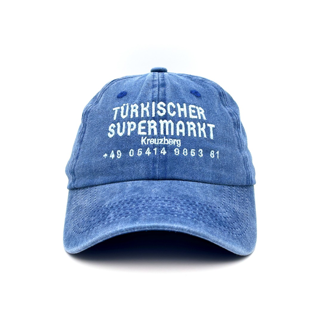 Türkischer Supermarkt detaylı mavi şapka