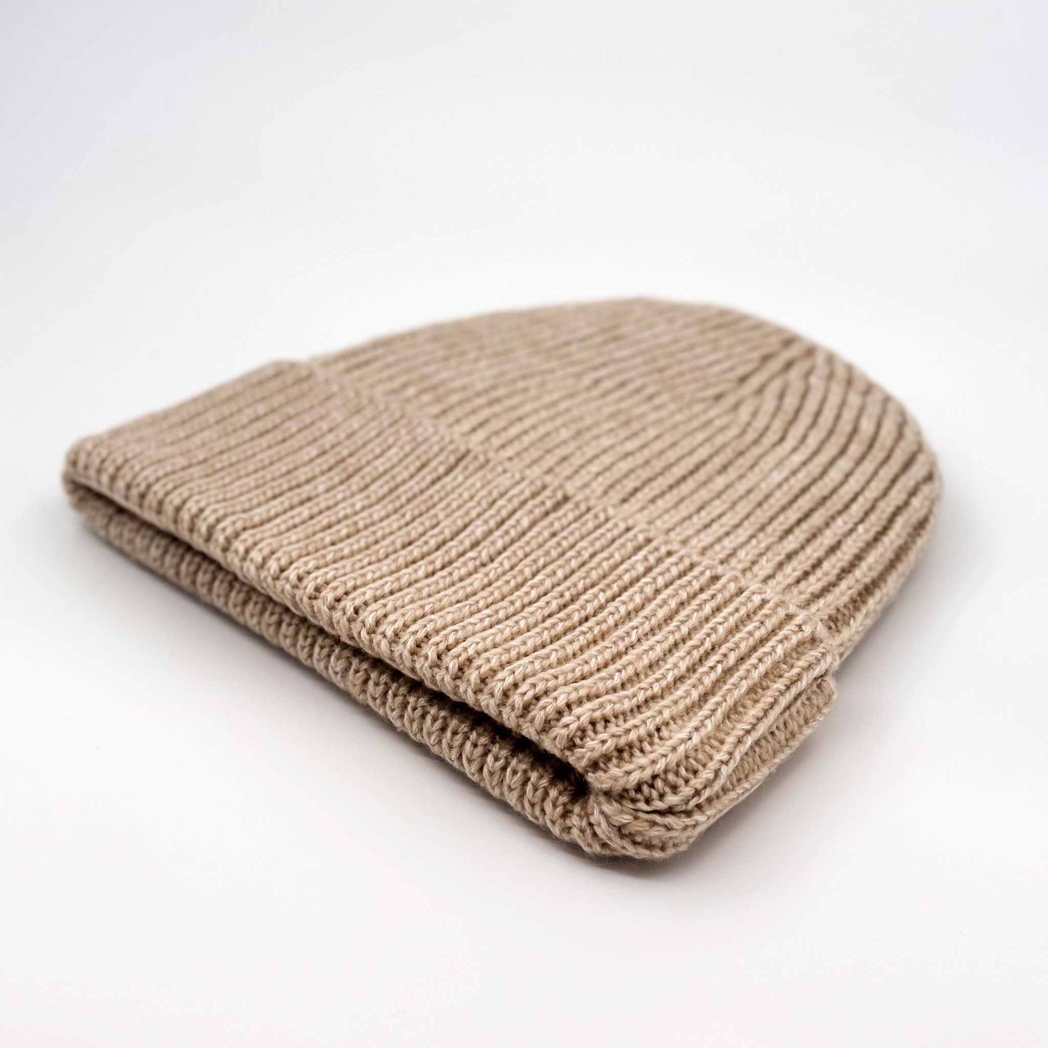 BEIGE WOOL BEANIE