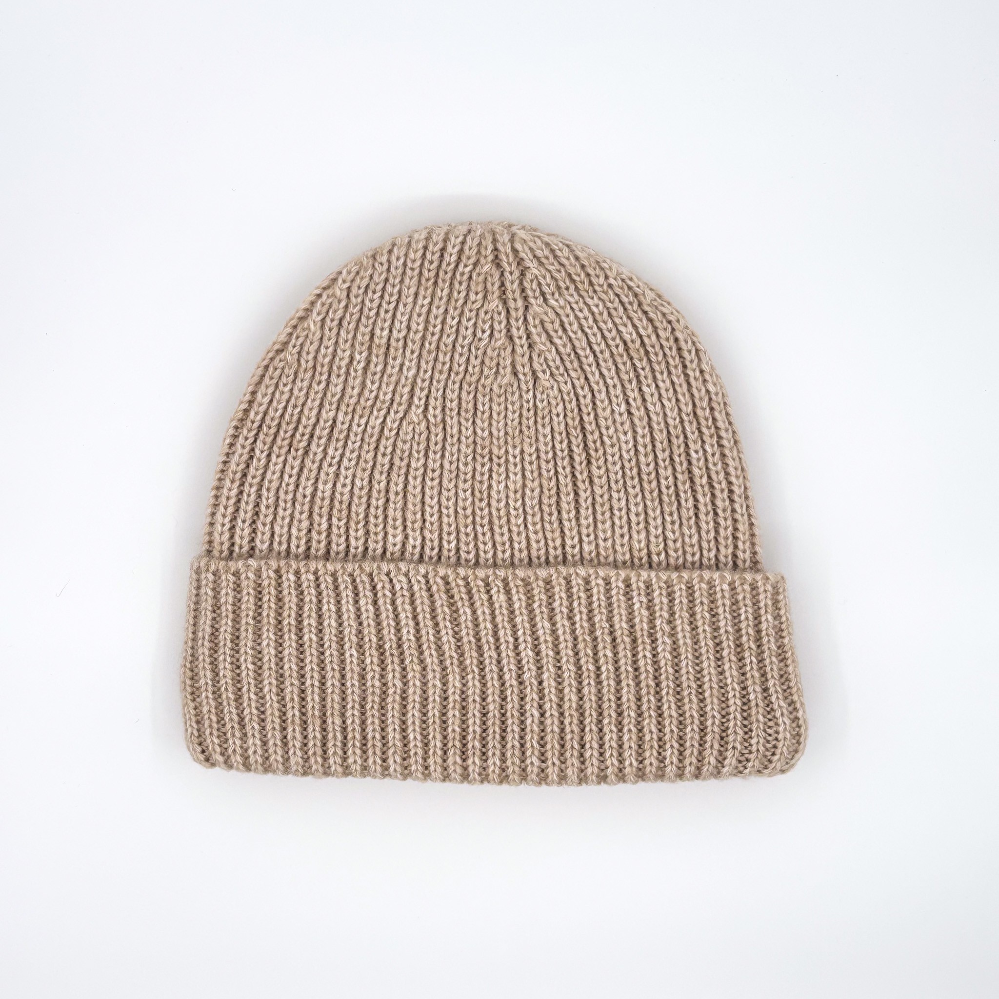 BEIGE WOOL BEANIE