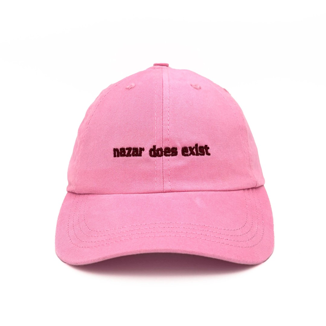 Bordo Nakış Detaylı Pembe Şapka
