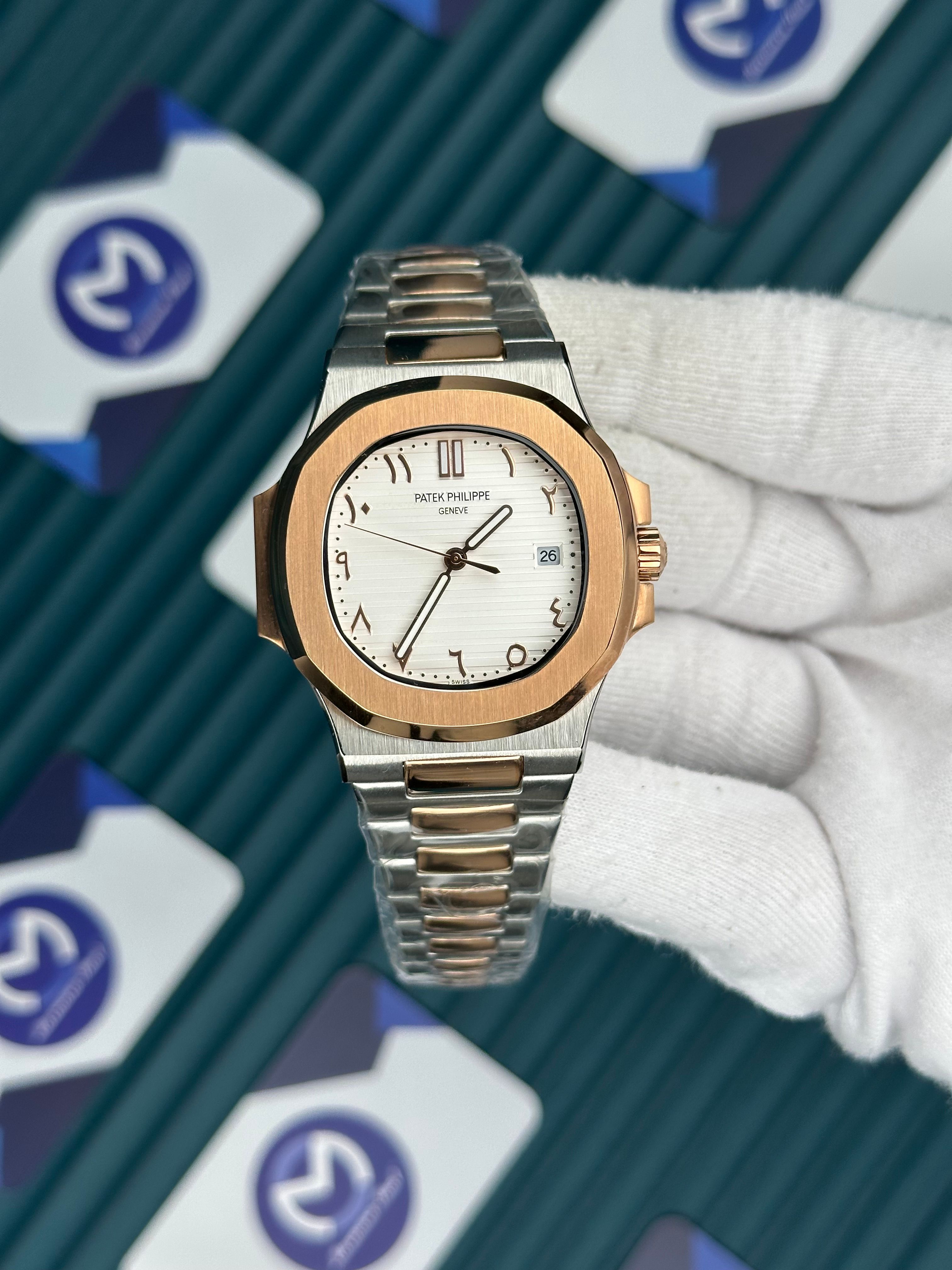 Patek Philippe Silver Rose Beyaz Kadran Arapça İndeks