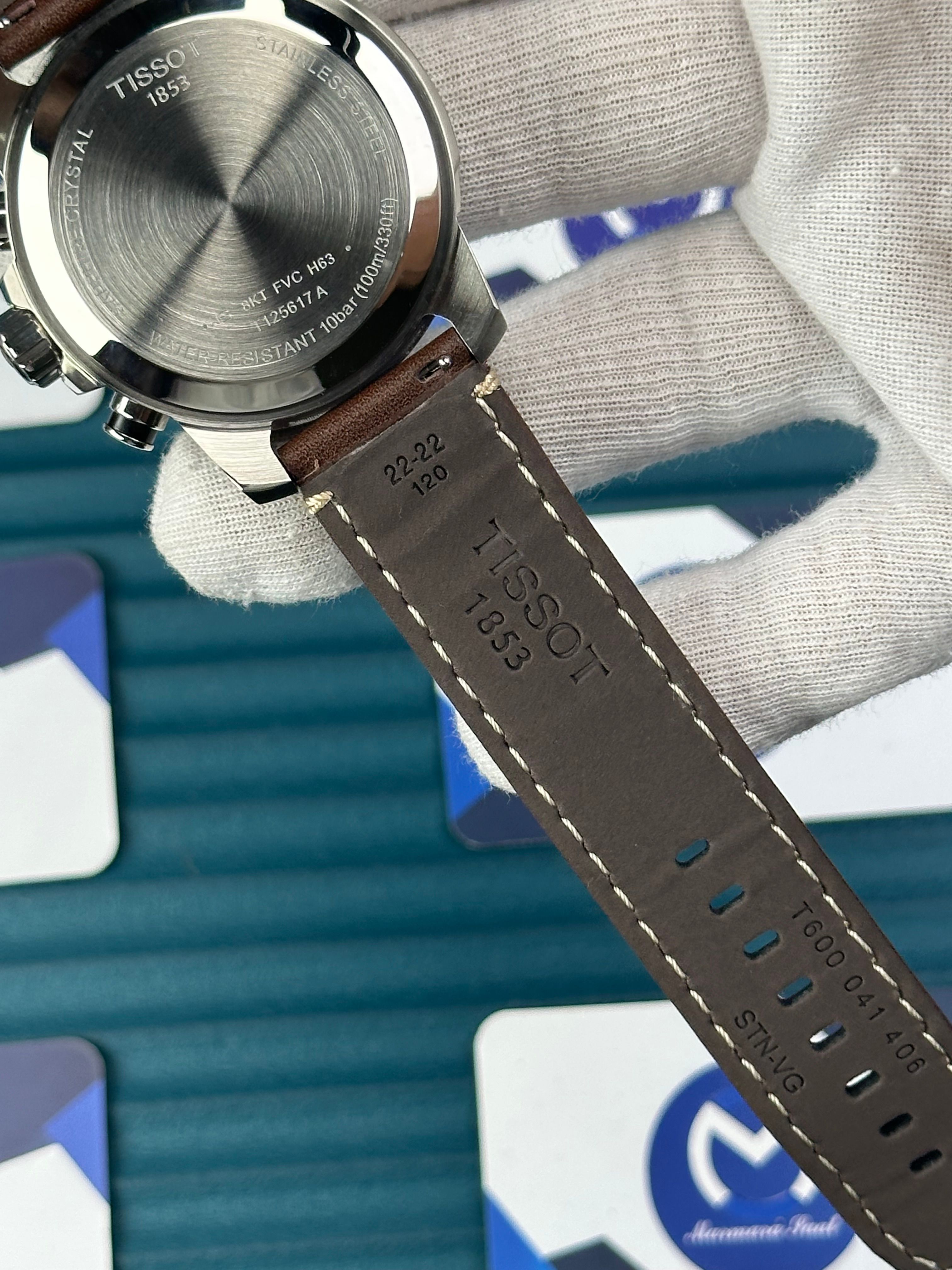 TISSOT SUPERSPORT CHRONO BLACK DIAL BROWN LEATHER CORD