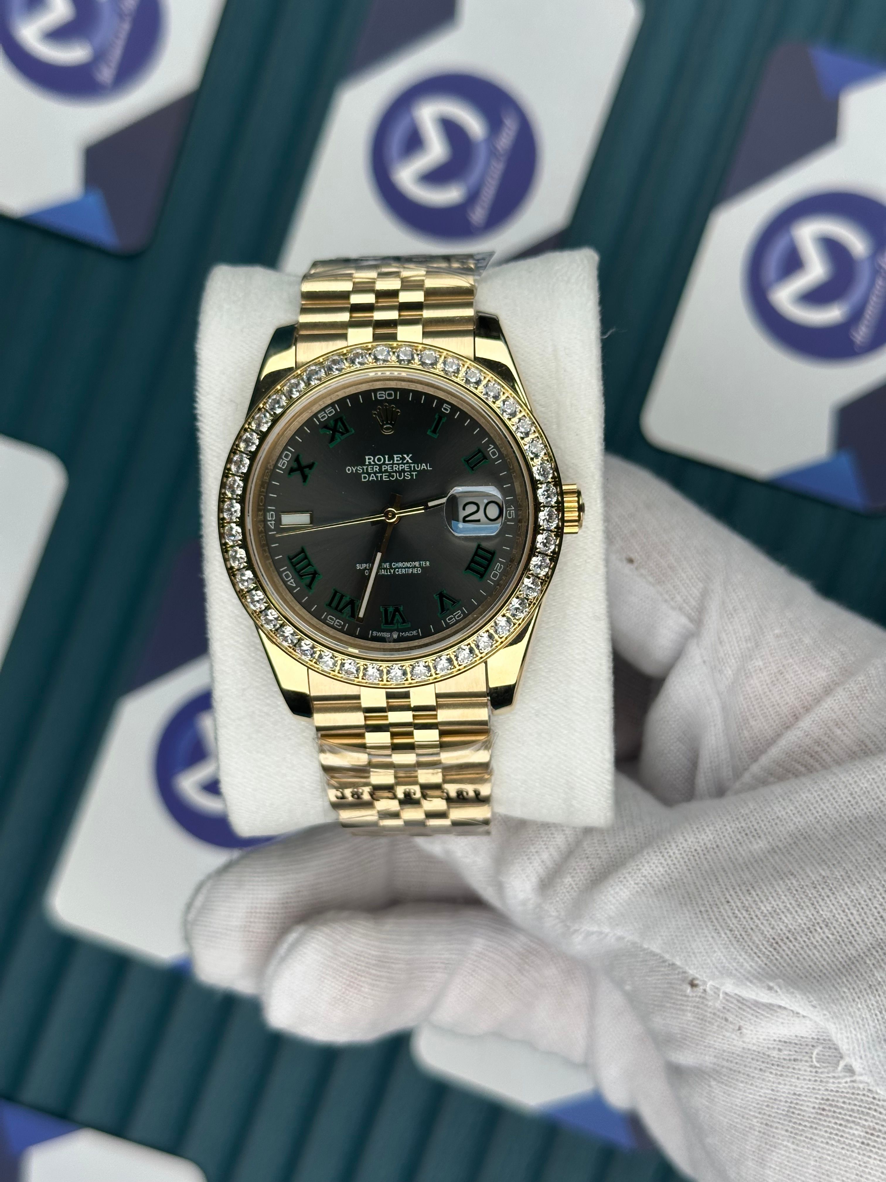 ROLEX DATEJUST ARDUVAZ DIAMOND BEZEL GOLD JUBILE