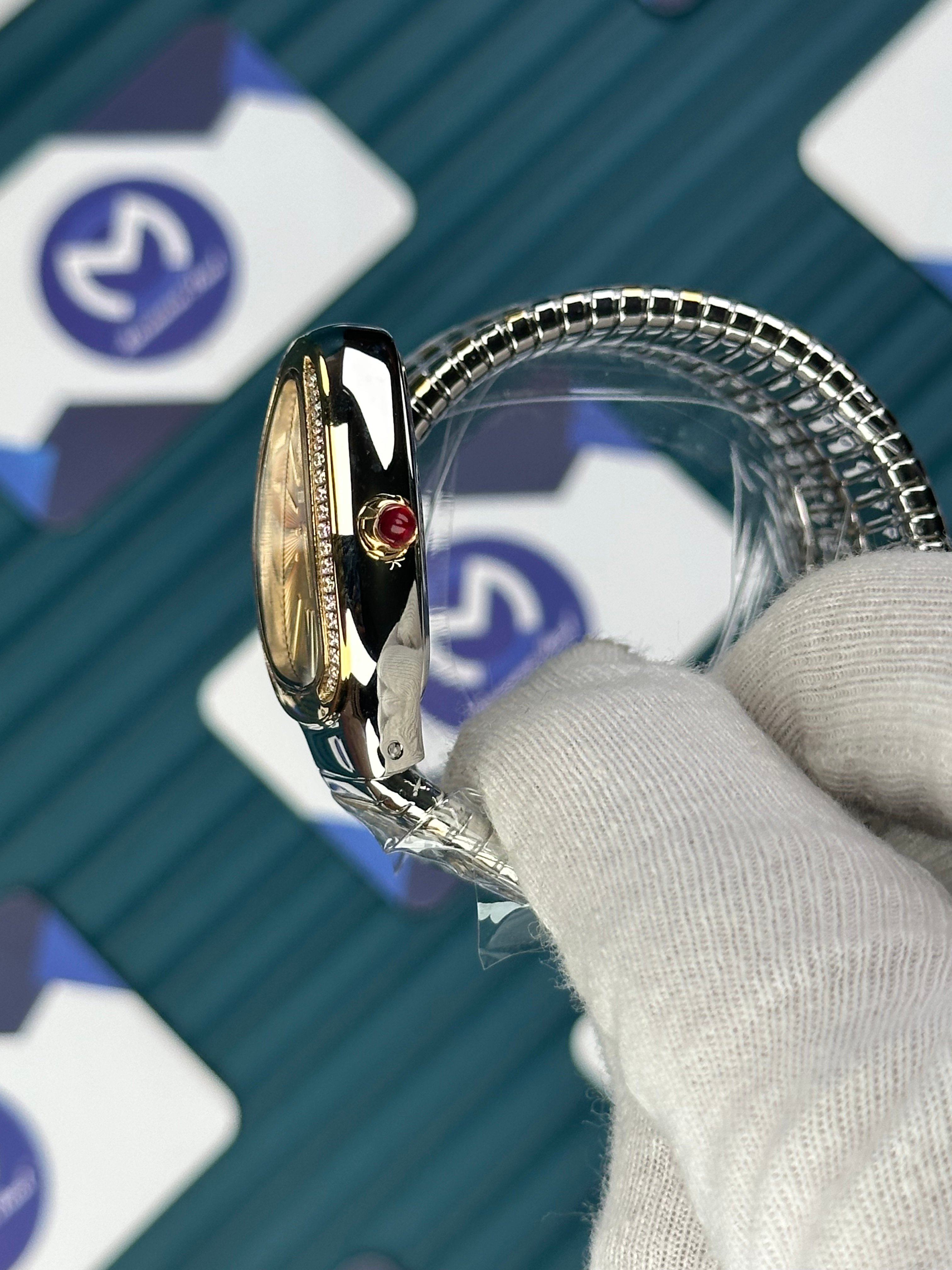 BVLGARI SERPENTI GOLD DIAL DIAMOND BEZEL GOLD-SILVER TUBOGAS