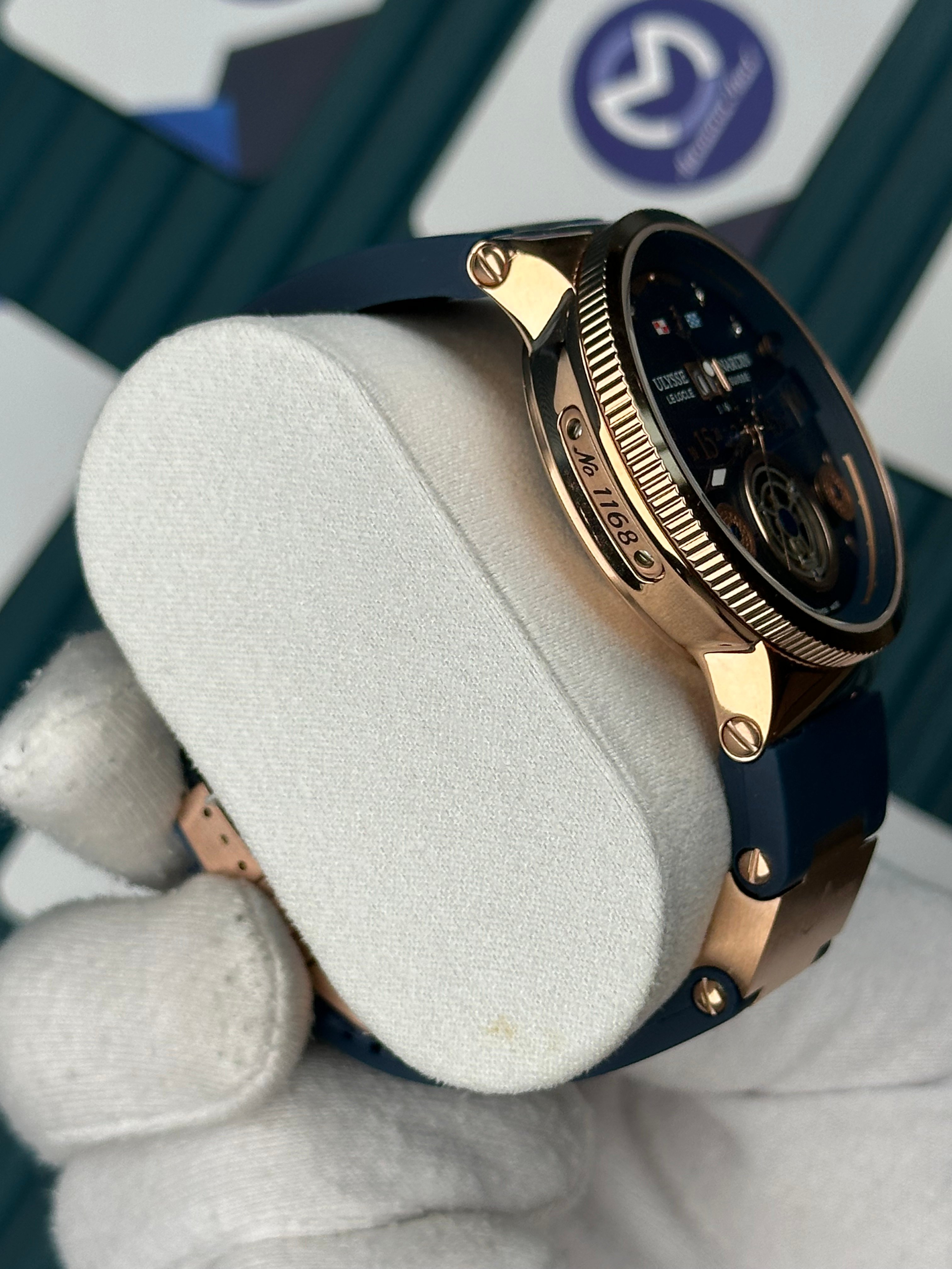 Ulysse Nardin Marine Chronograph Blue Tourbillon Rose Case