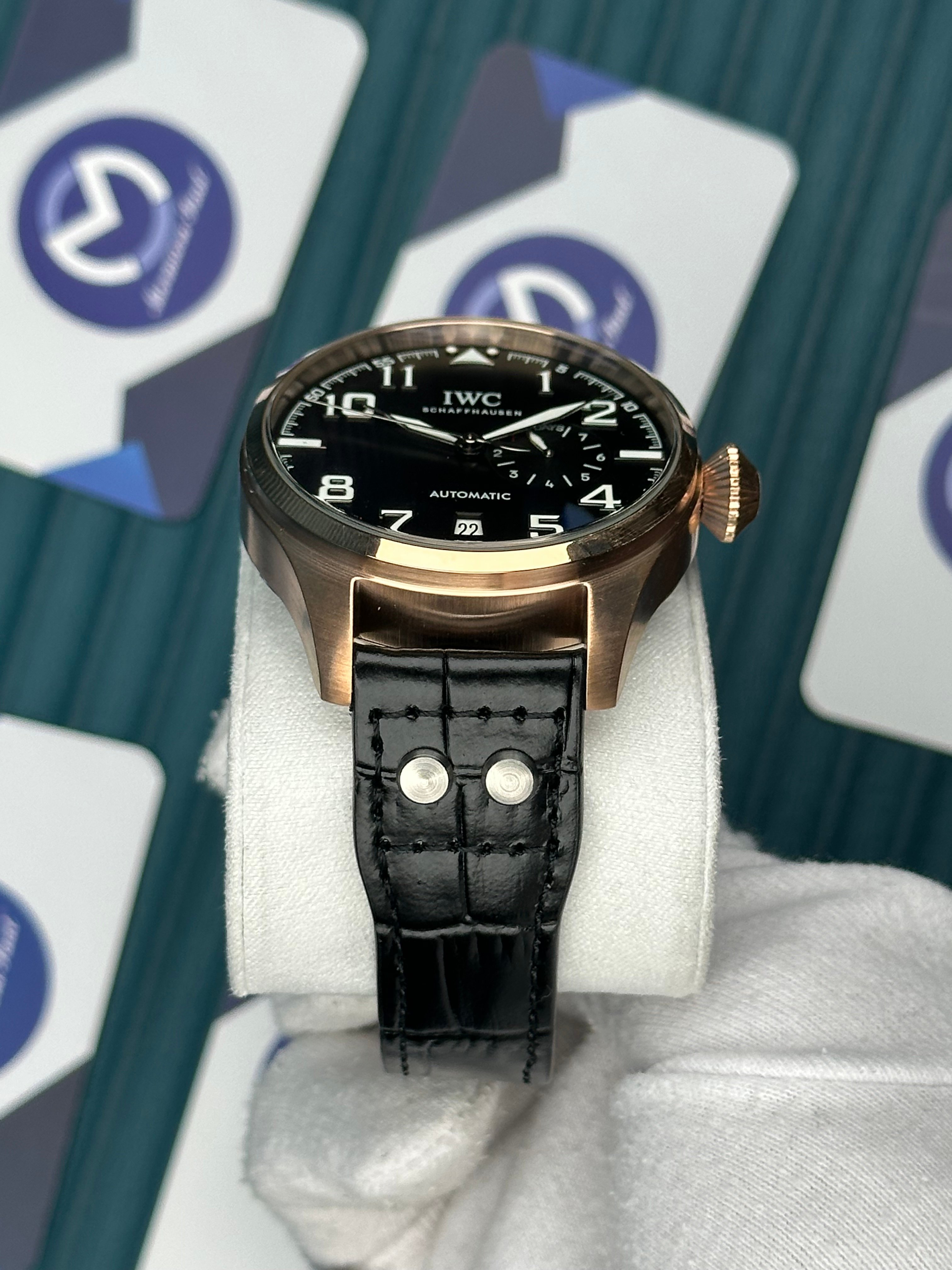 IWC Big Pilot Siyah Deri Kordon Rose Kasa
