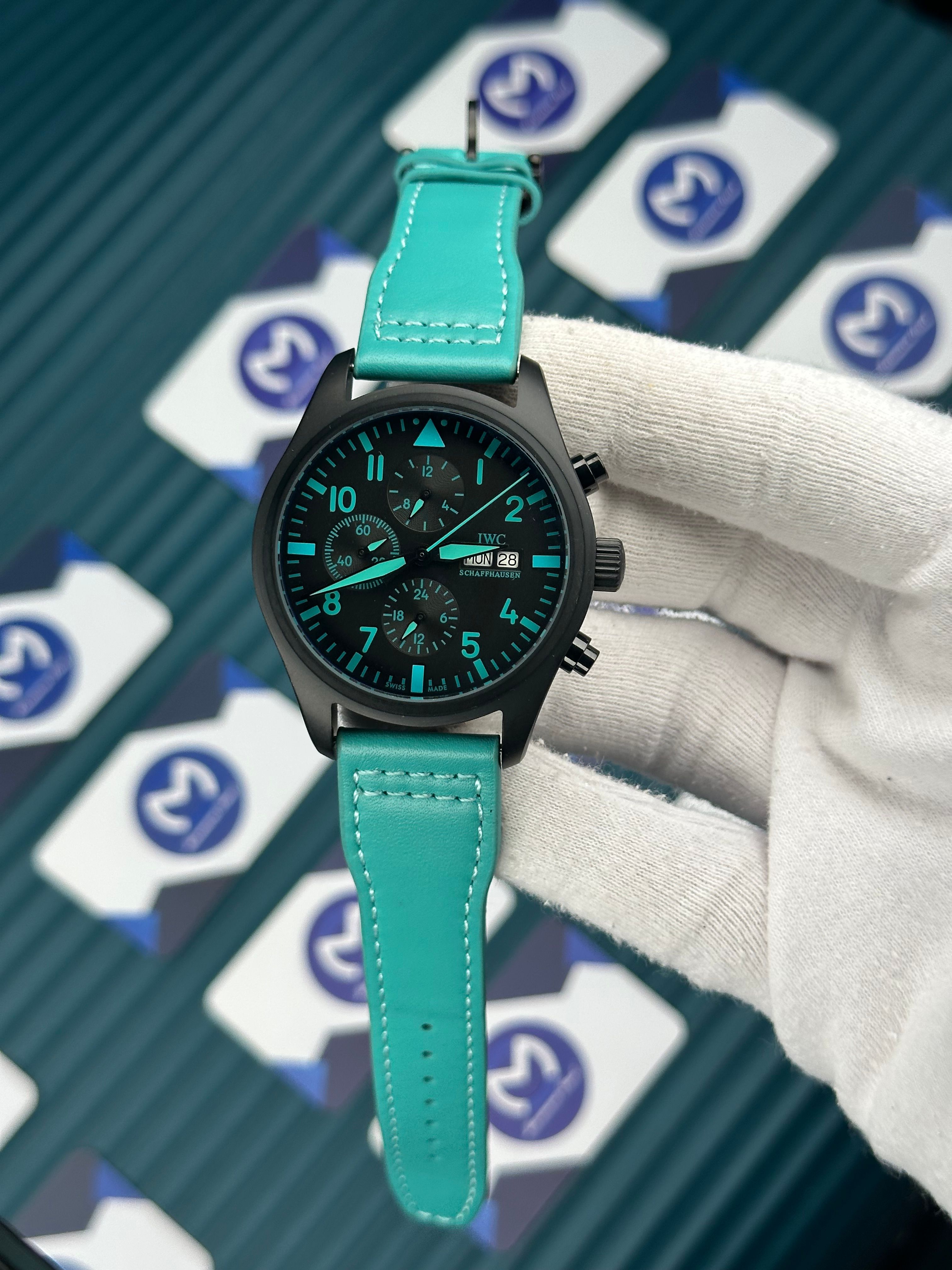 IWC BIG PILOT'S TURQUOISE  BLACK CHRONOGRAPH