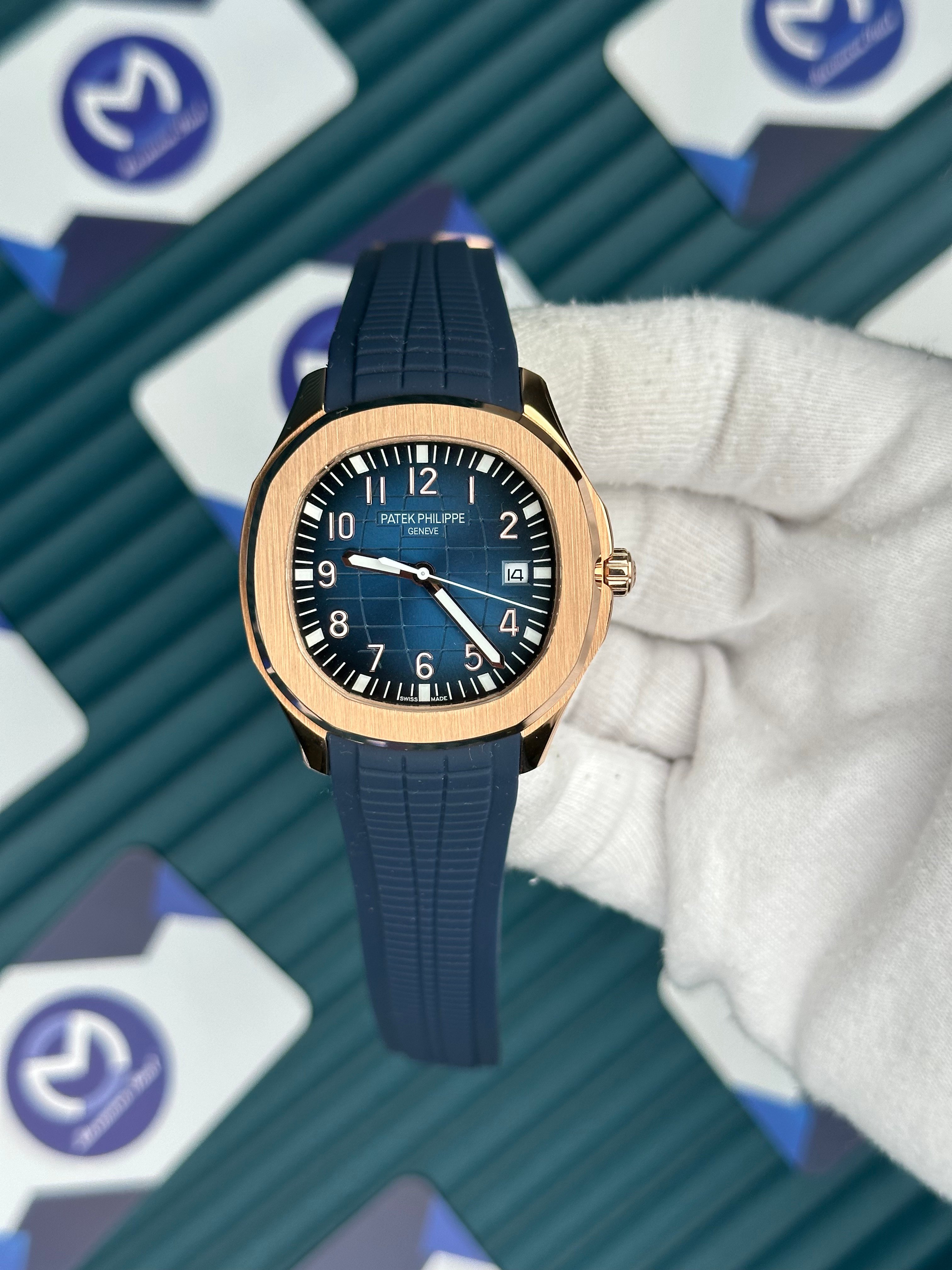 Patek Philippe Aquanaut Mavi Kordon Mavi Kadran Rose Kasa