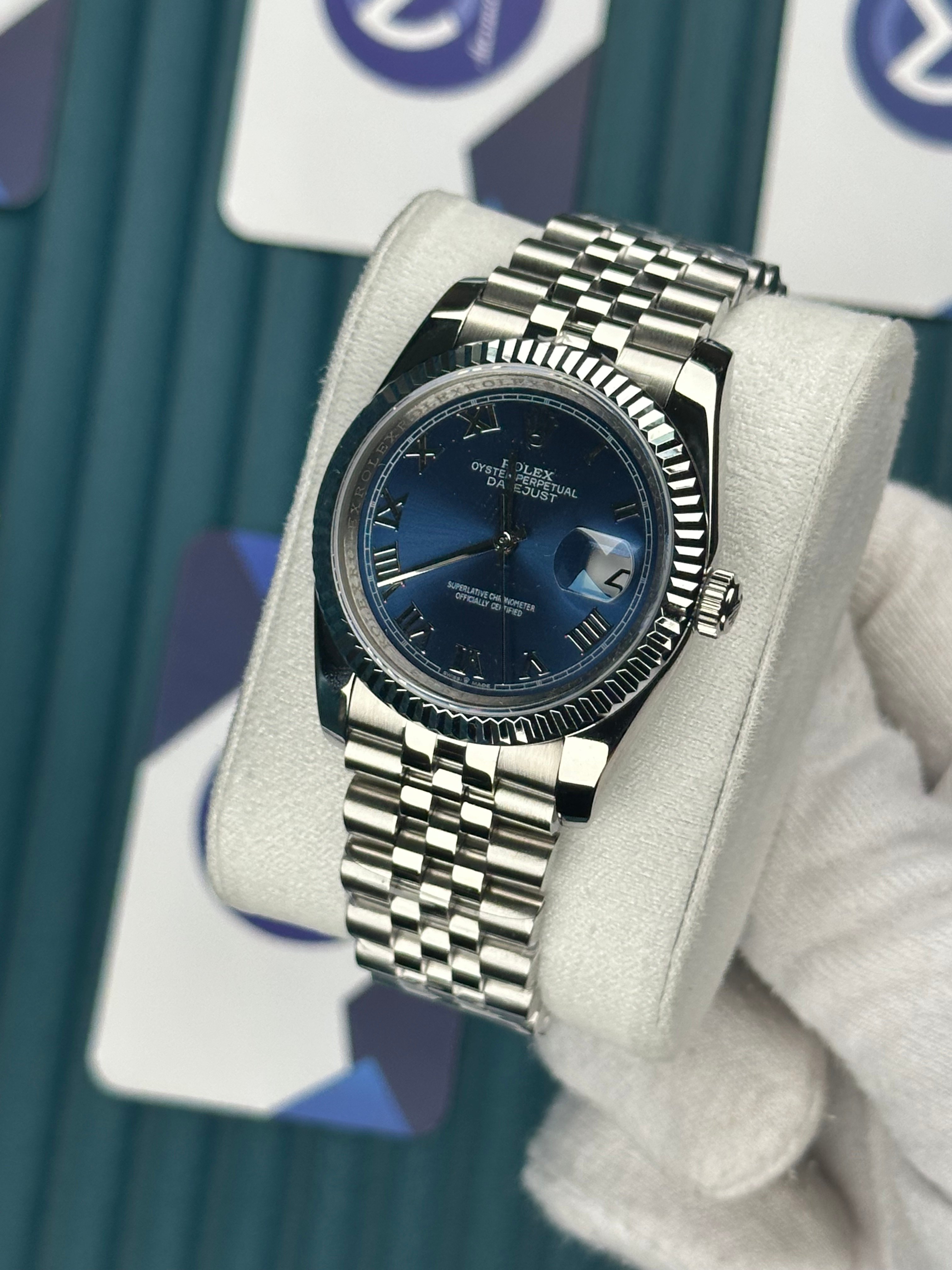 ROLEX 36 ROMA MAVİ KADRAN SILVER JUBILEE