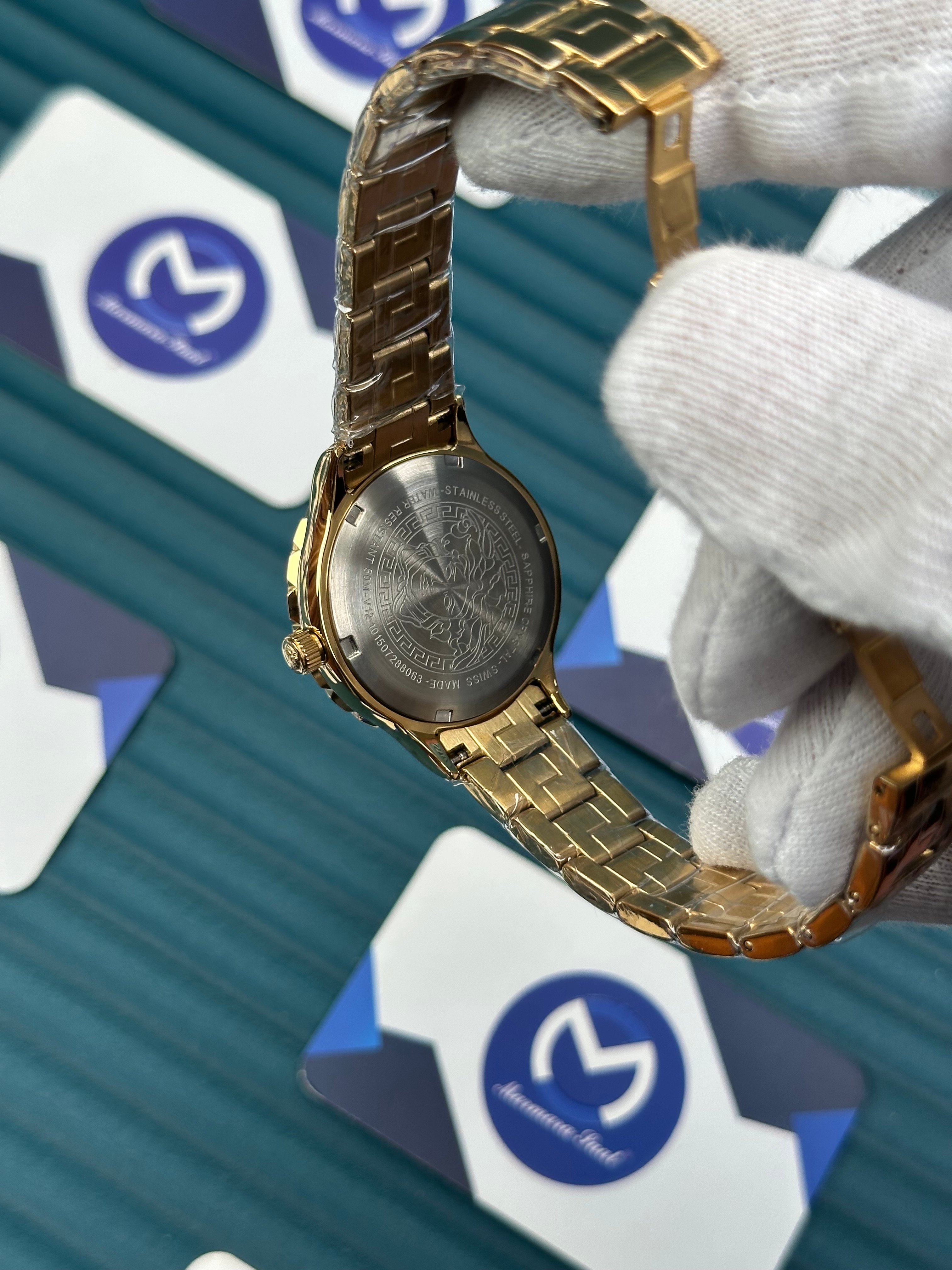 VERSACE 36 CHOCOLATE DIAL GOLD CORD 