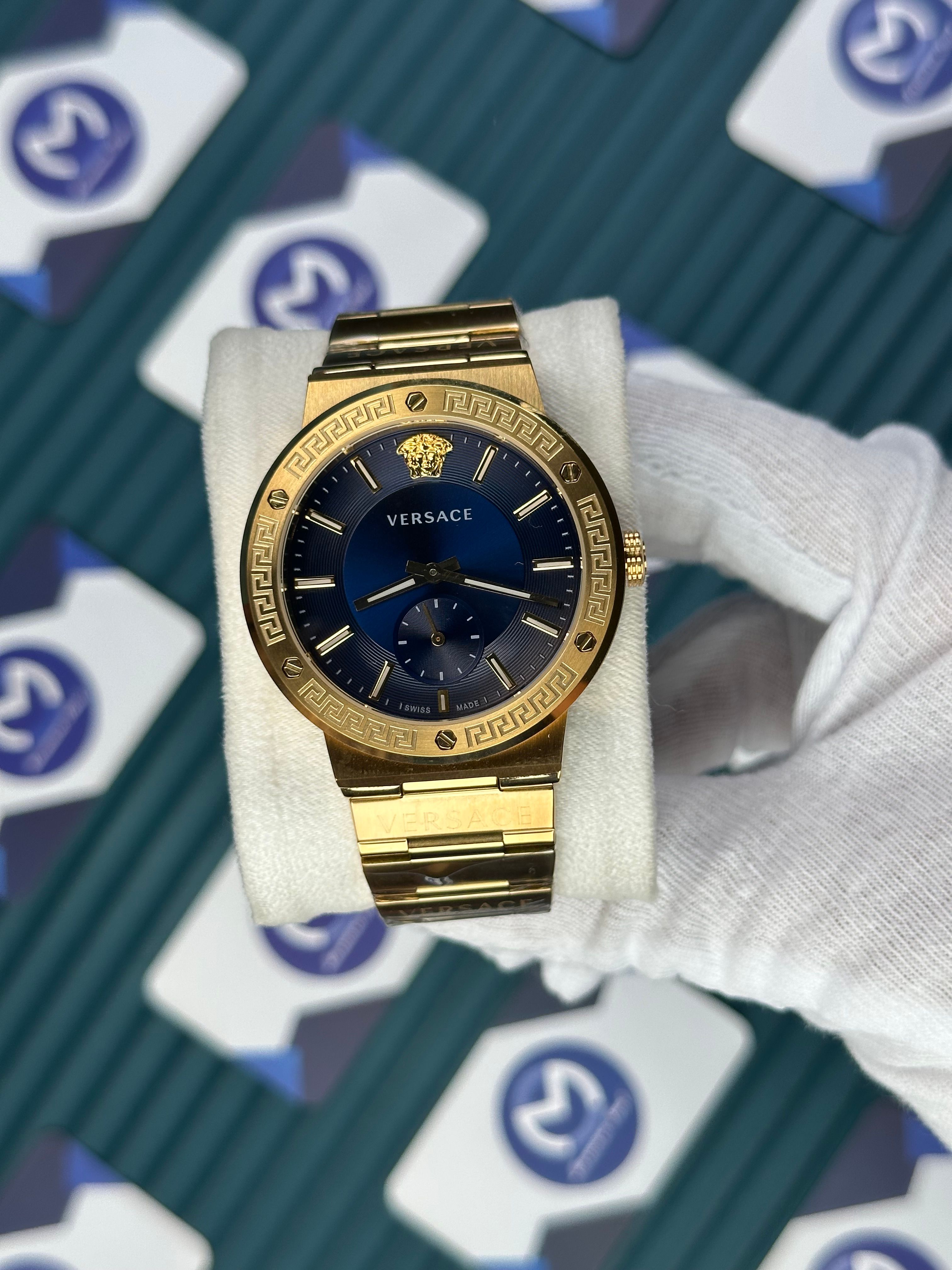 VERSACE BLUE DIAL SECOND CHRONOGRAPH GOLD