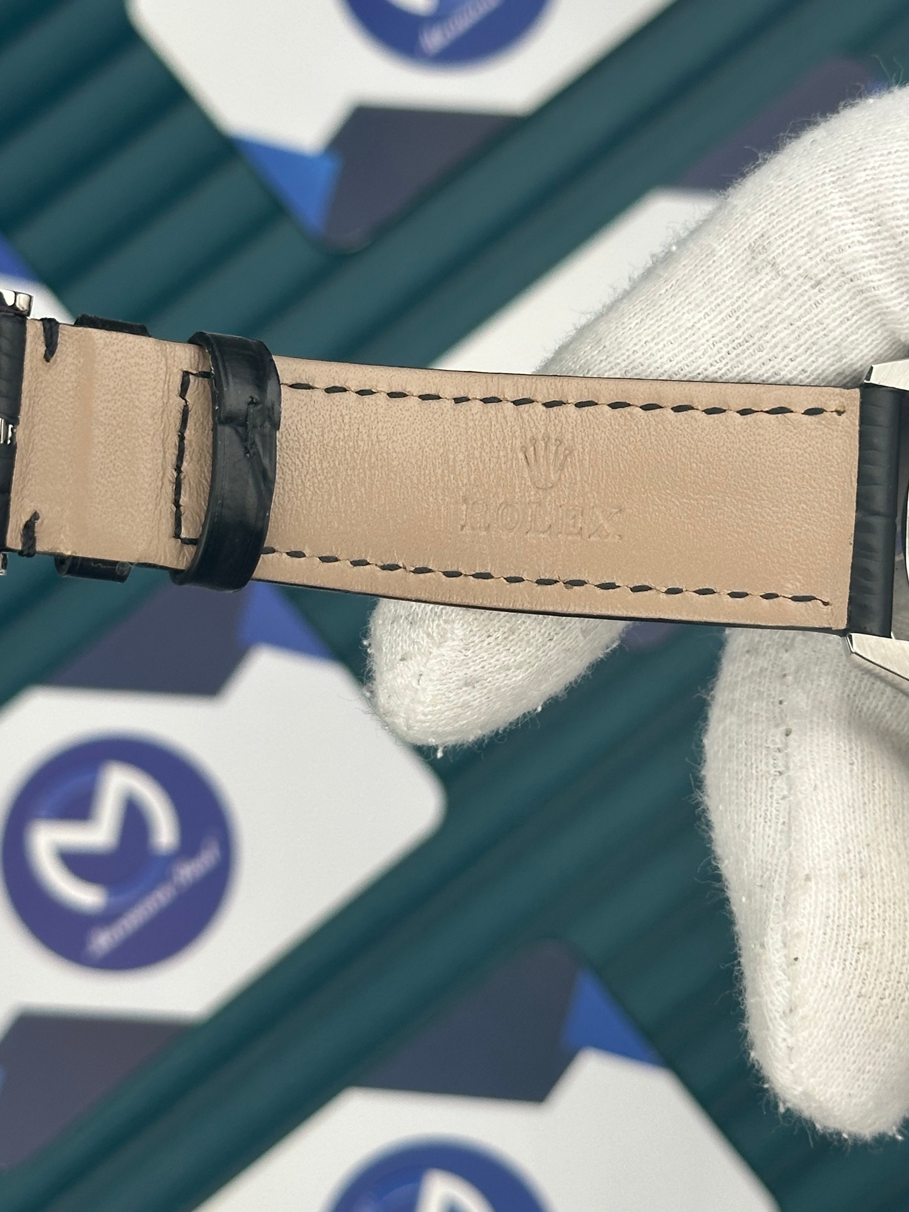 Rolex Cellini Gümüş Kasa Fonskiyonlu Siyah Deri Kordon