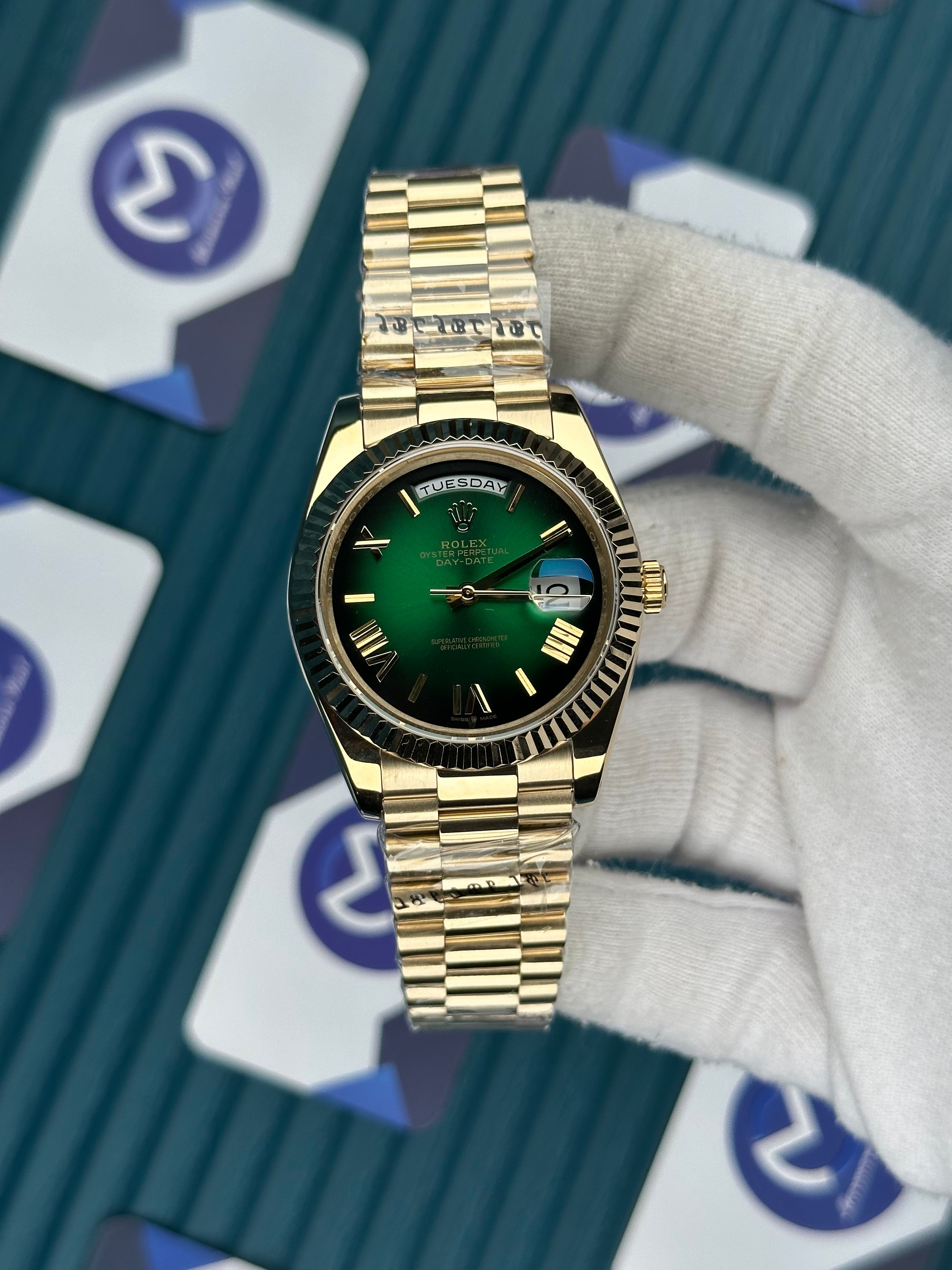 ROLEX DAY-DATE GREEN DEAP DIAL ROMA INDEX ROMA PRESIDENT