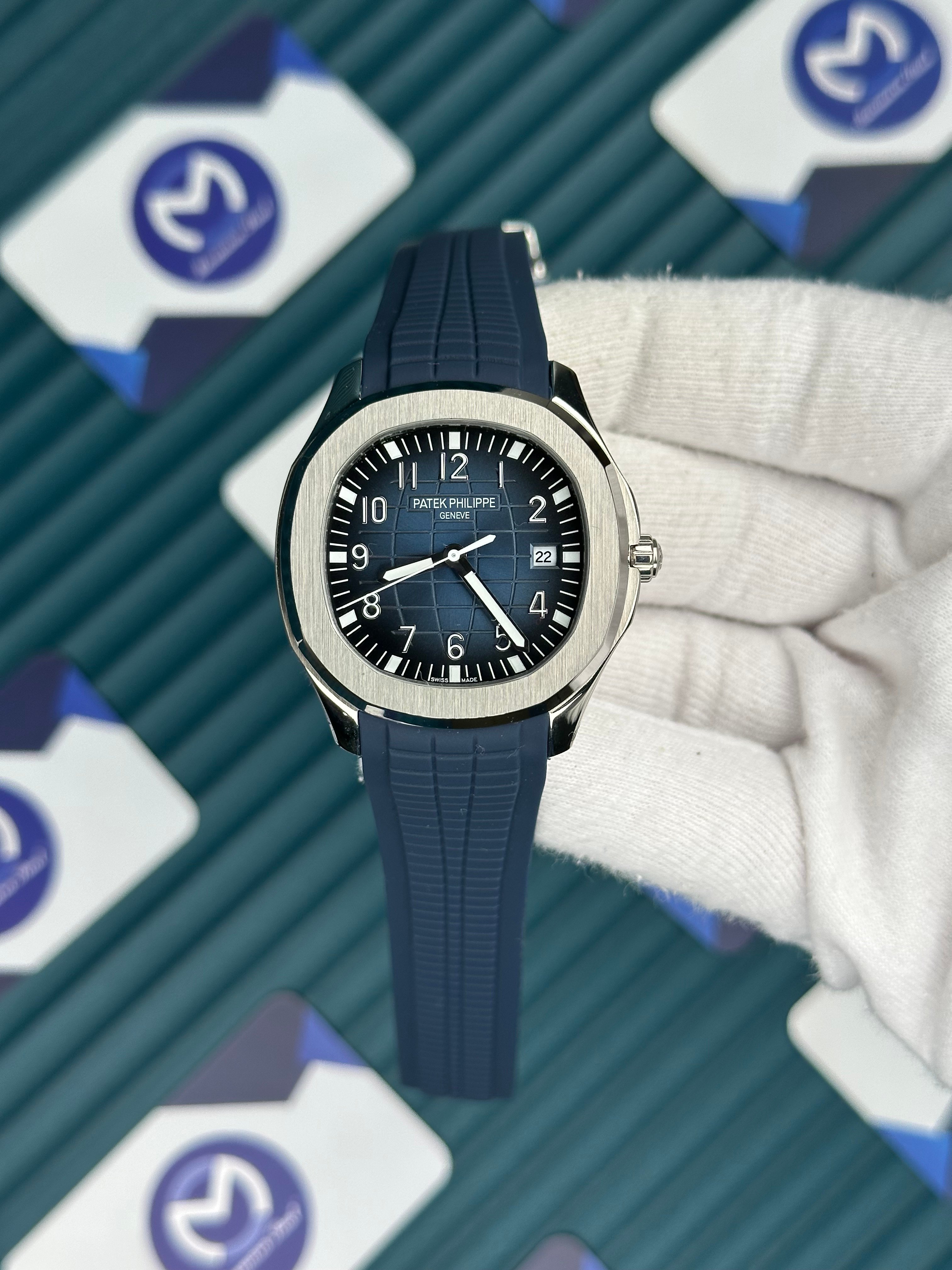 Patek Philippe Aquanaut Mavi Kordon Mavi Kadran Gümüş Kasa