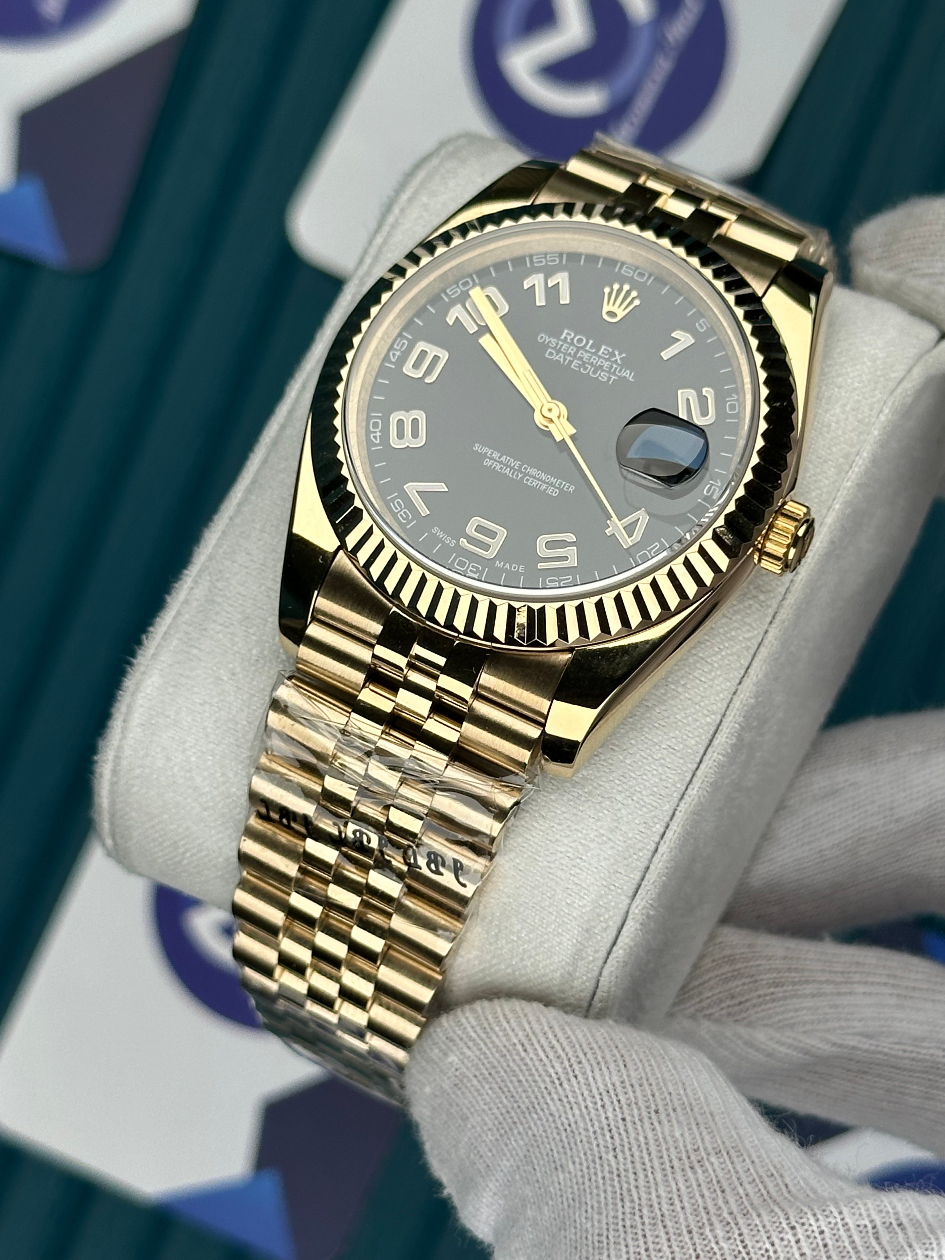ROLEX DATEJUST BLACK DIAL GOLD JUBILE