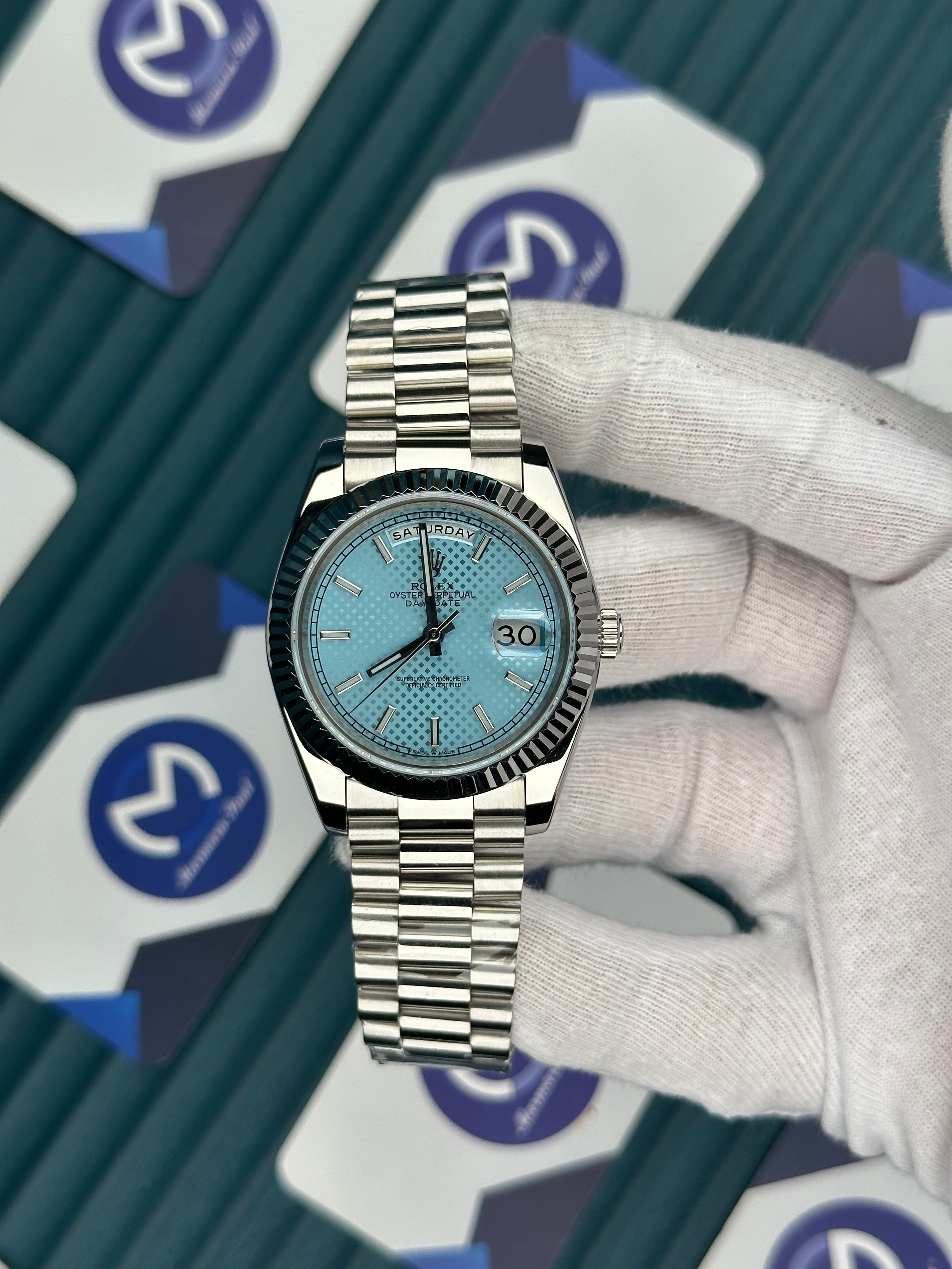 ROLEX DAY-DATE MOZAIK TIFFANY SILVER PRESIDENT