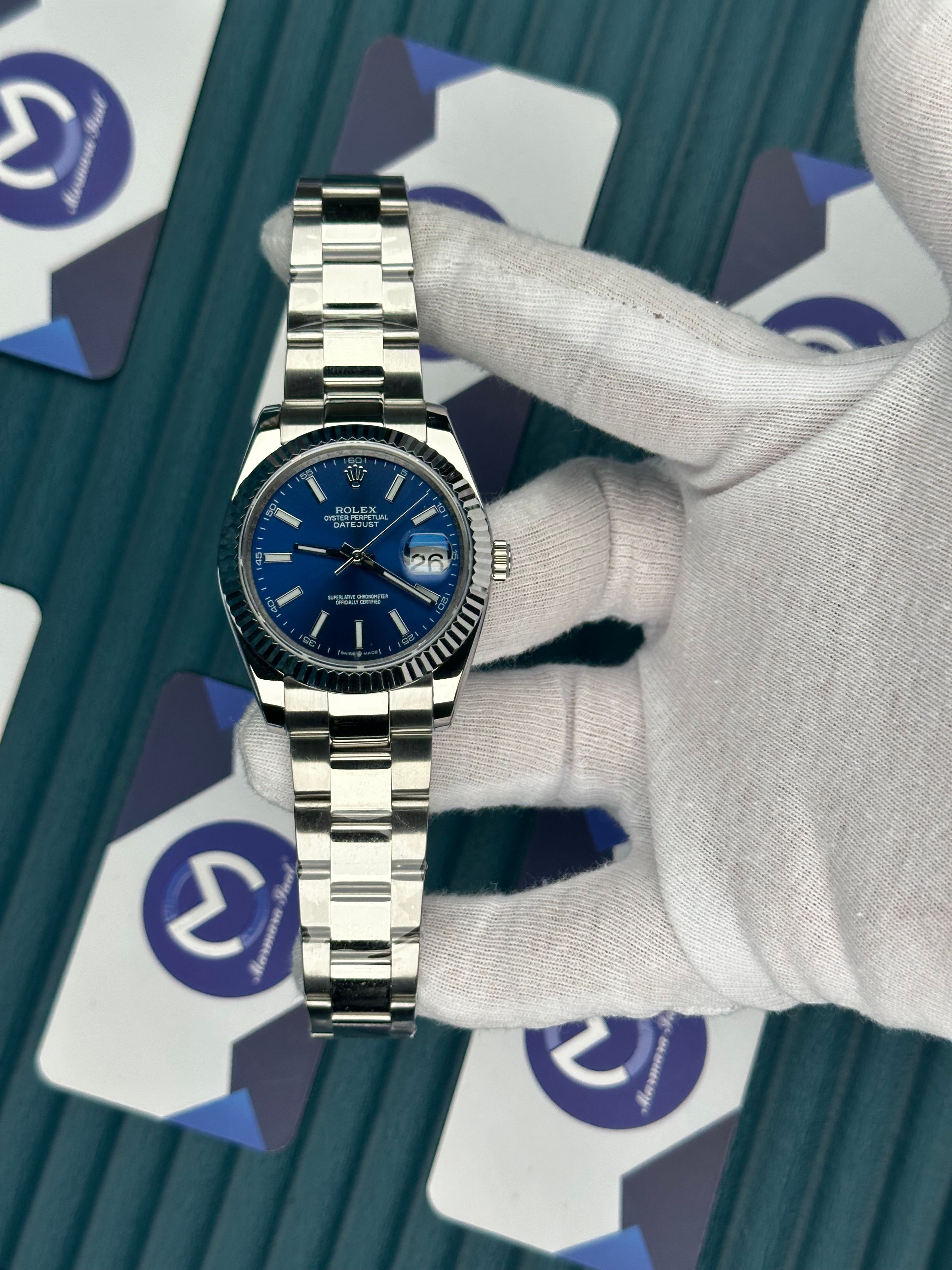 ROLEX DATEJUST BLUE DIAL SILVER OYSTER