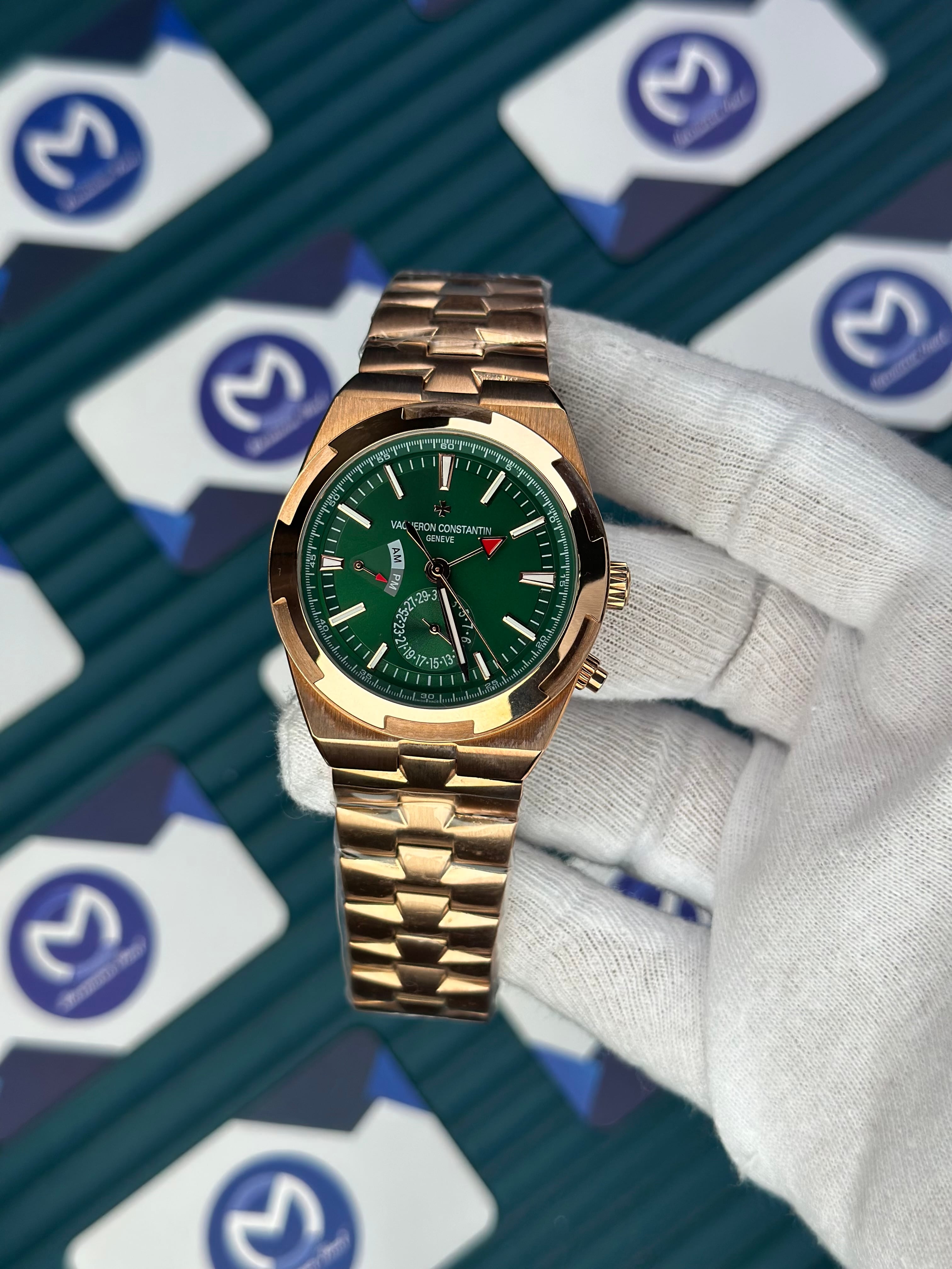 VACHERON CONSTANTIN GREEN OVERSEAS DUAL TIME ROSE