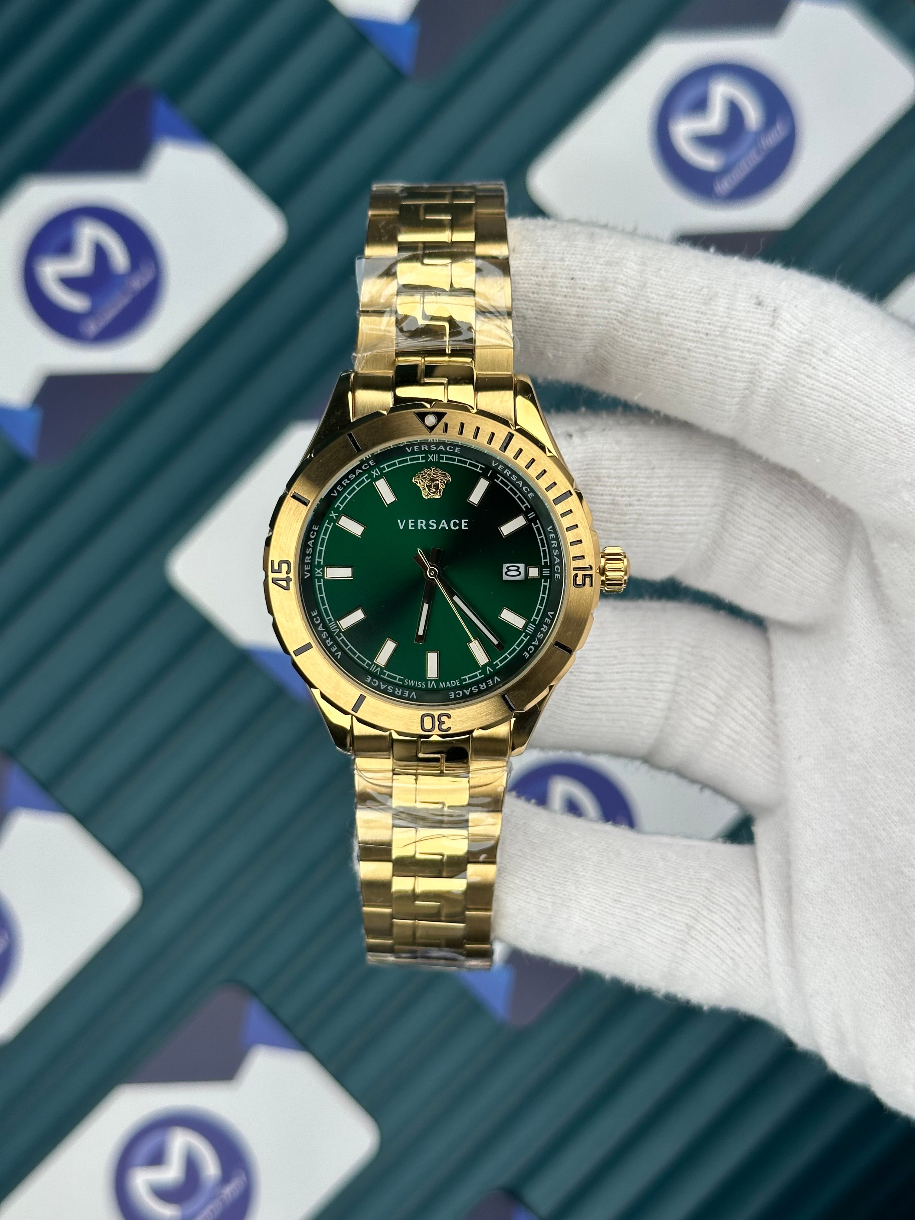Versace Gold Kordon Yeşil  Kadran