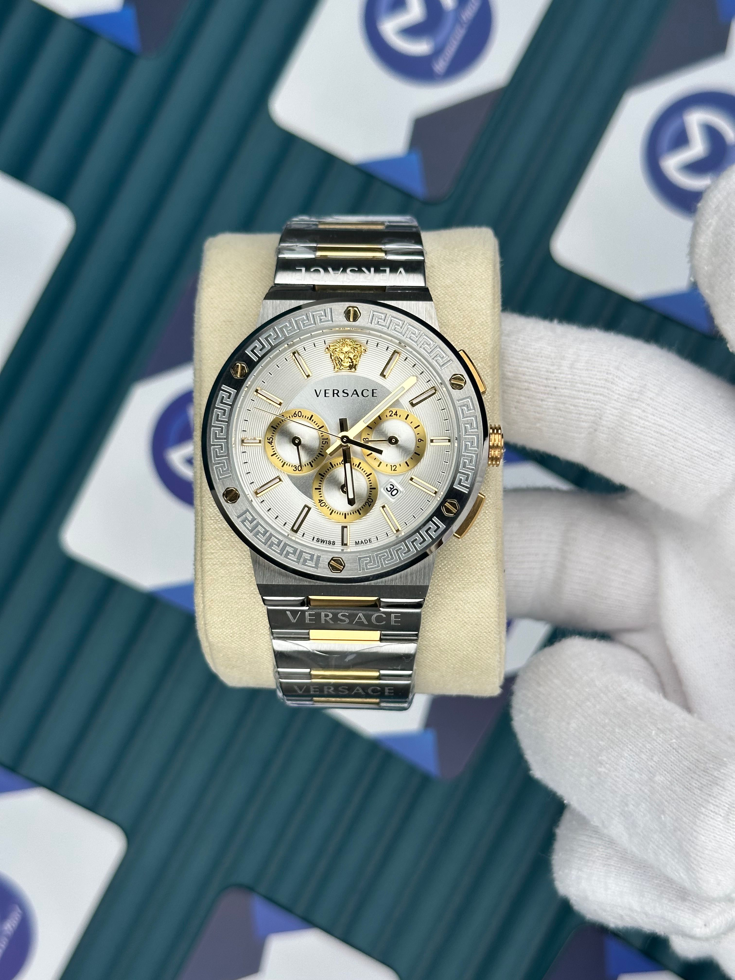 Versace Gold-Silver Beyaz Kadran Gold Fonksiyon