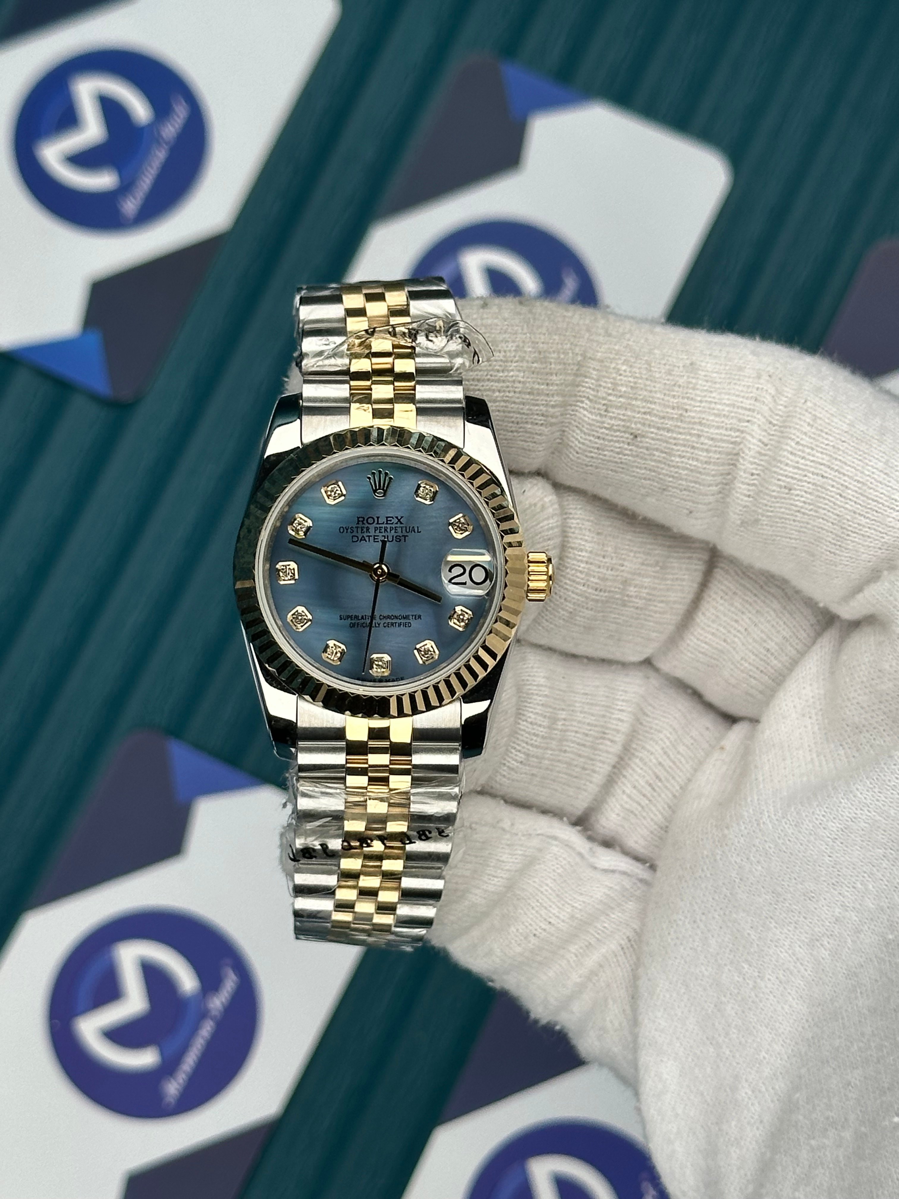 ROLEX 31 SEDEFLİ MAVİ GOLD-SILVER JUBILEE