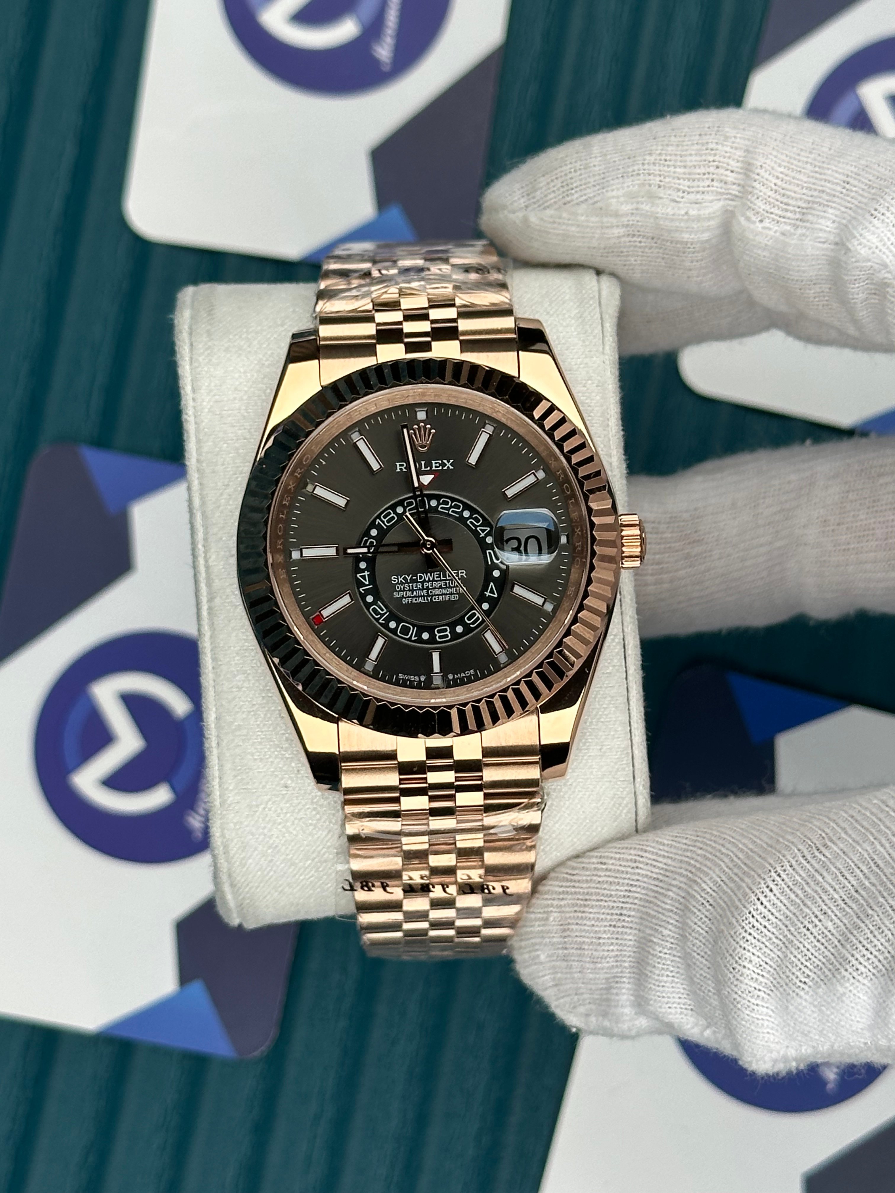 ROLEX SKY-DWELLER GREY DIAL ROSE JUBILE