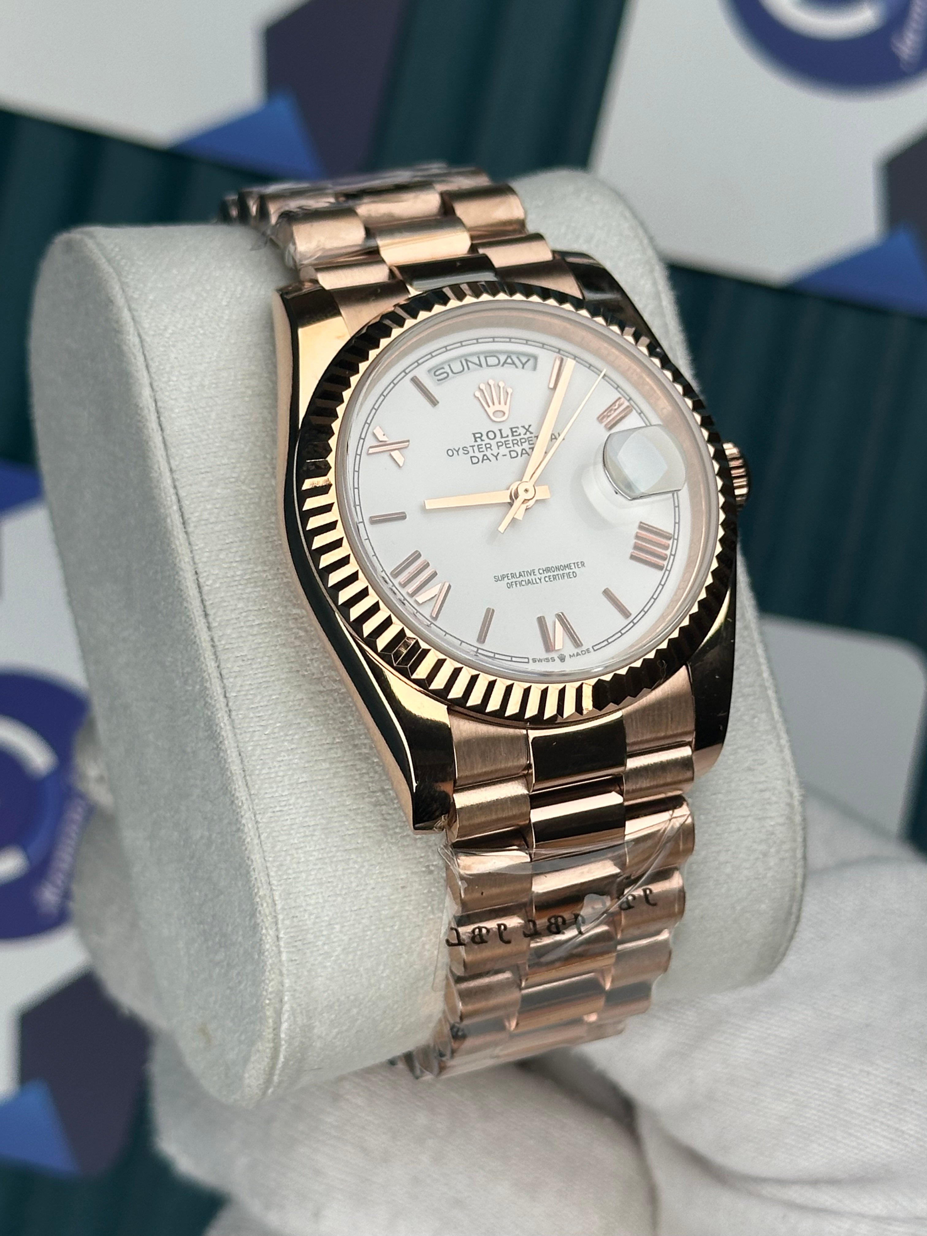 ROLEX 36 BEYAZ KADRAN ROMA INDEX ROSE PRESIDENT