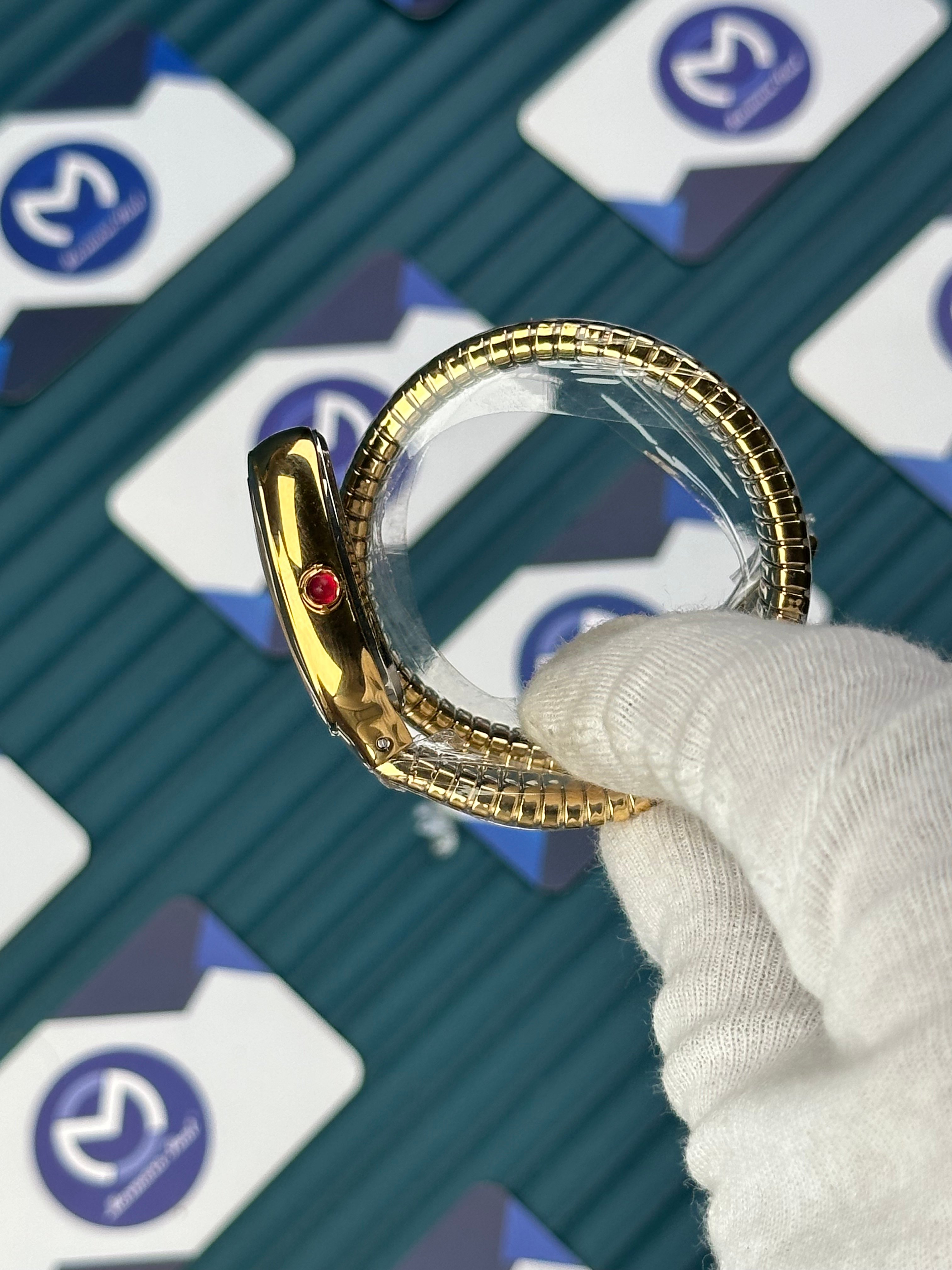 BVLGARI SERPENTI BLUE DIAL GOLD SHORT TUBOGAS