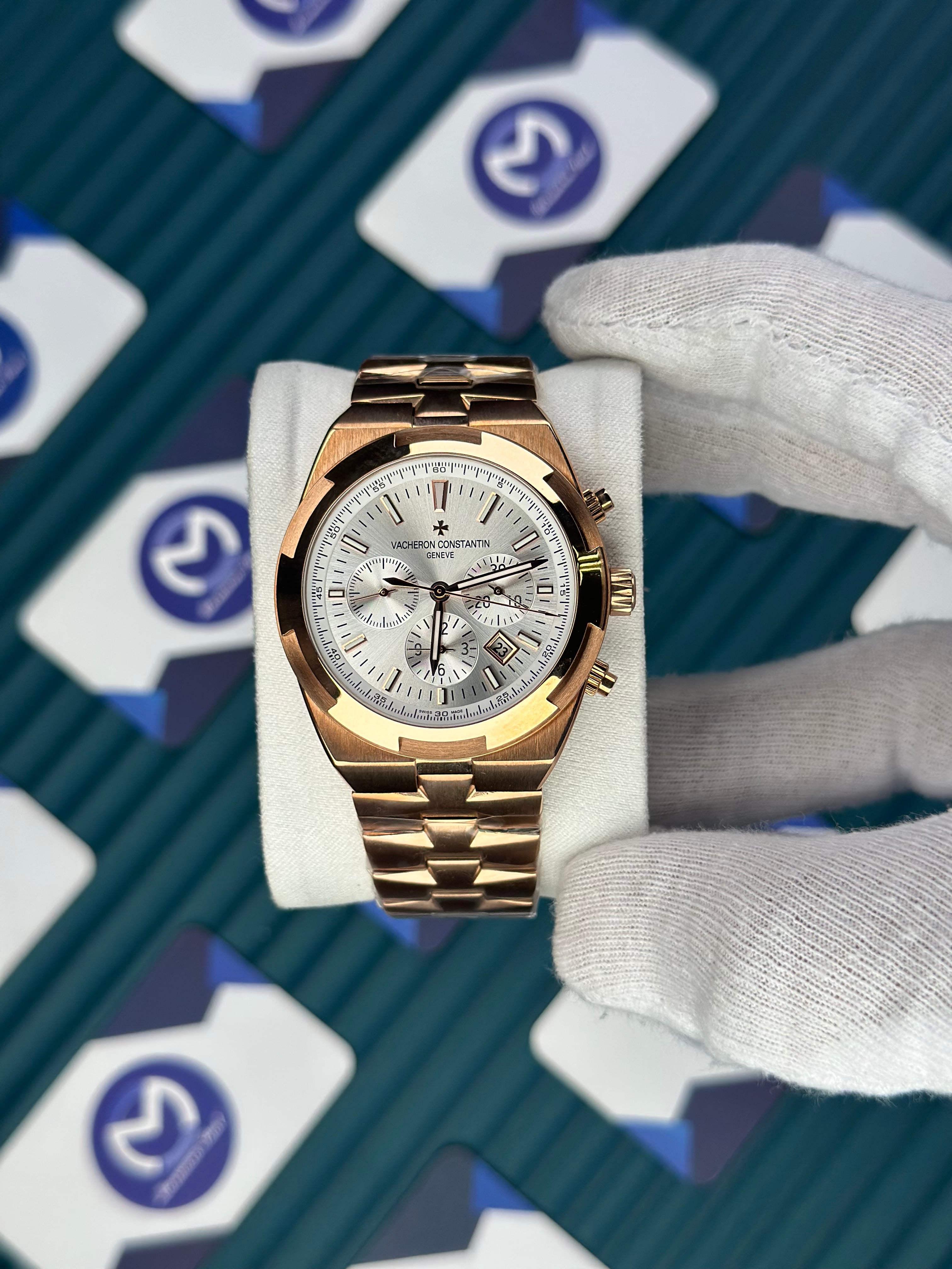 VACHERON CONSTANTIN WHITE OVERSEAS CHRONOGRAPH ROSE