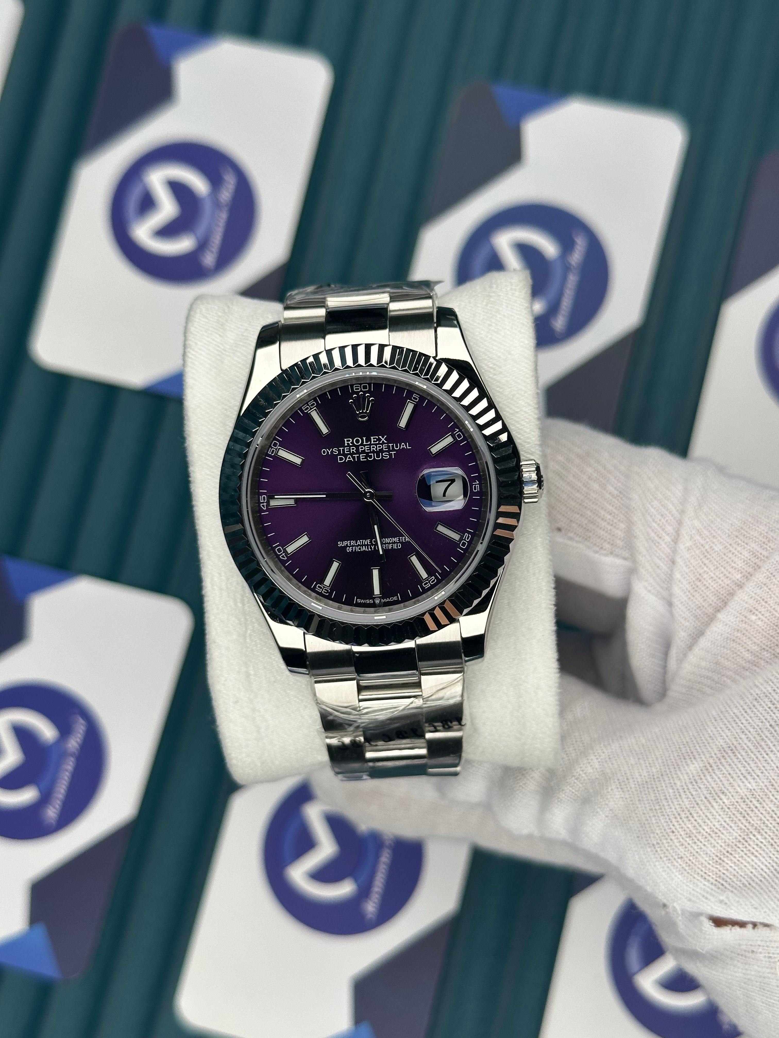 ROLEX DATEJUST CHERRY DIAL SILVER OYSTER