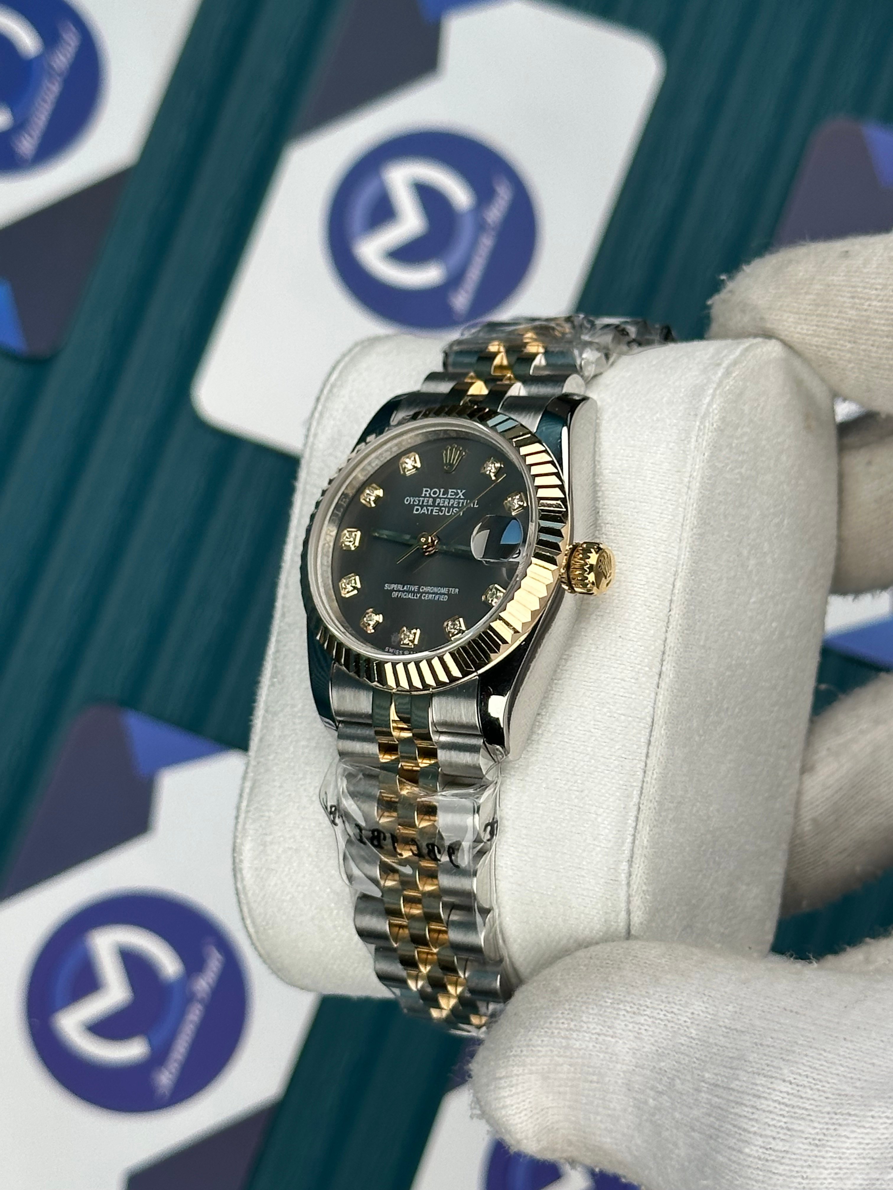 ROLEX 31 GREY DIAL GOLD-SILVER JUBILEE