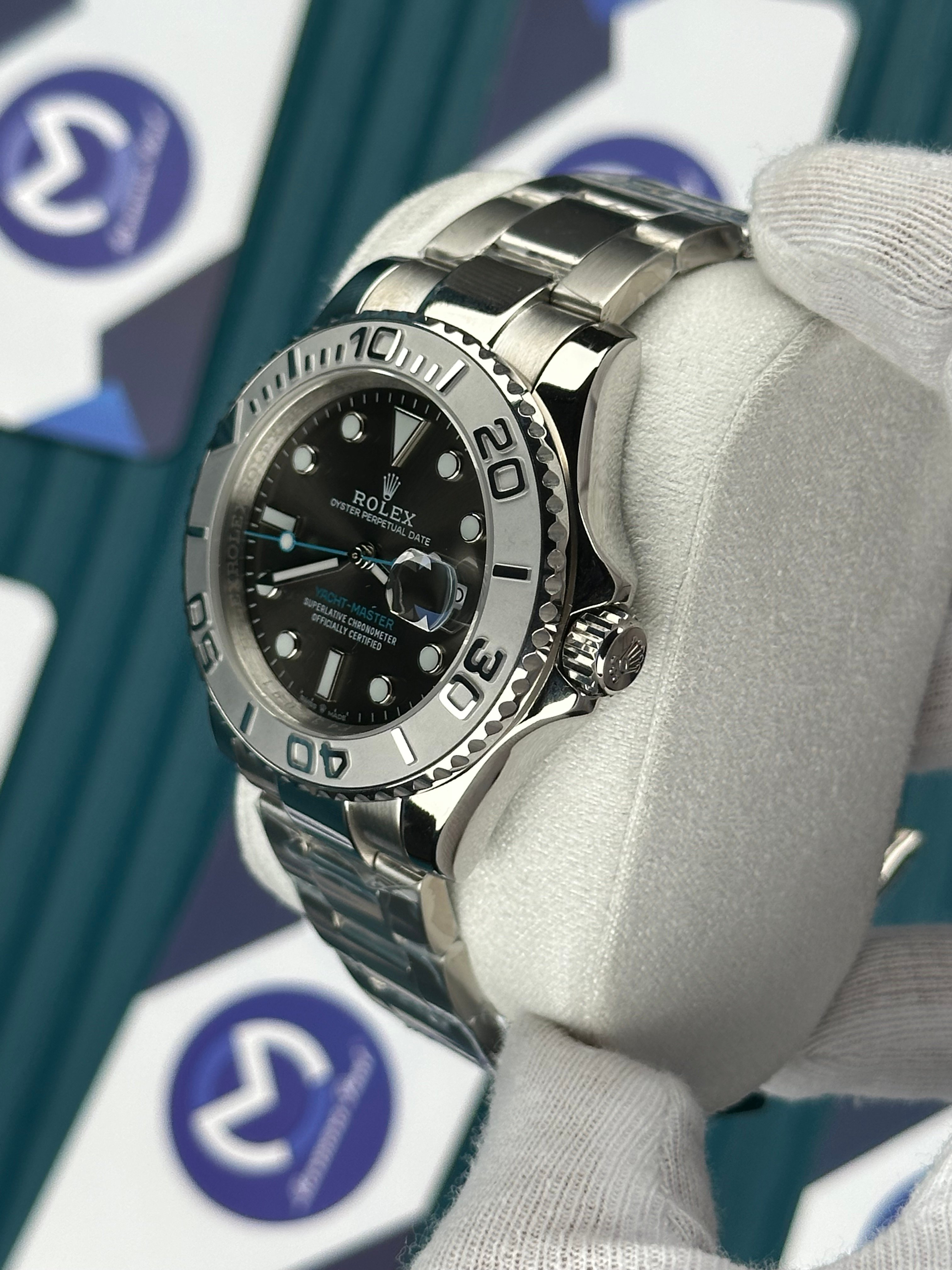 ROLEX YACHT MASTER GREY DIAL AND BEZEL OYSTER SILVER