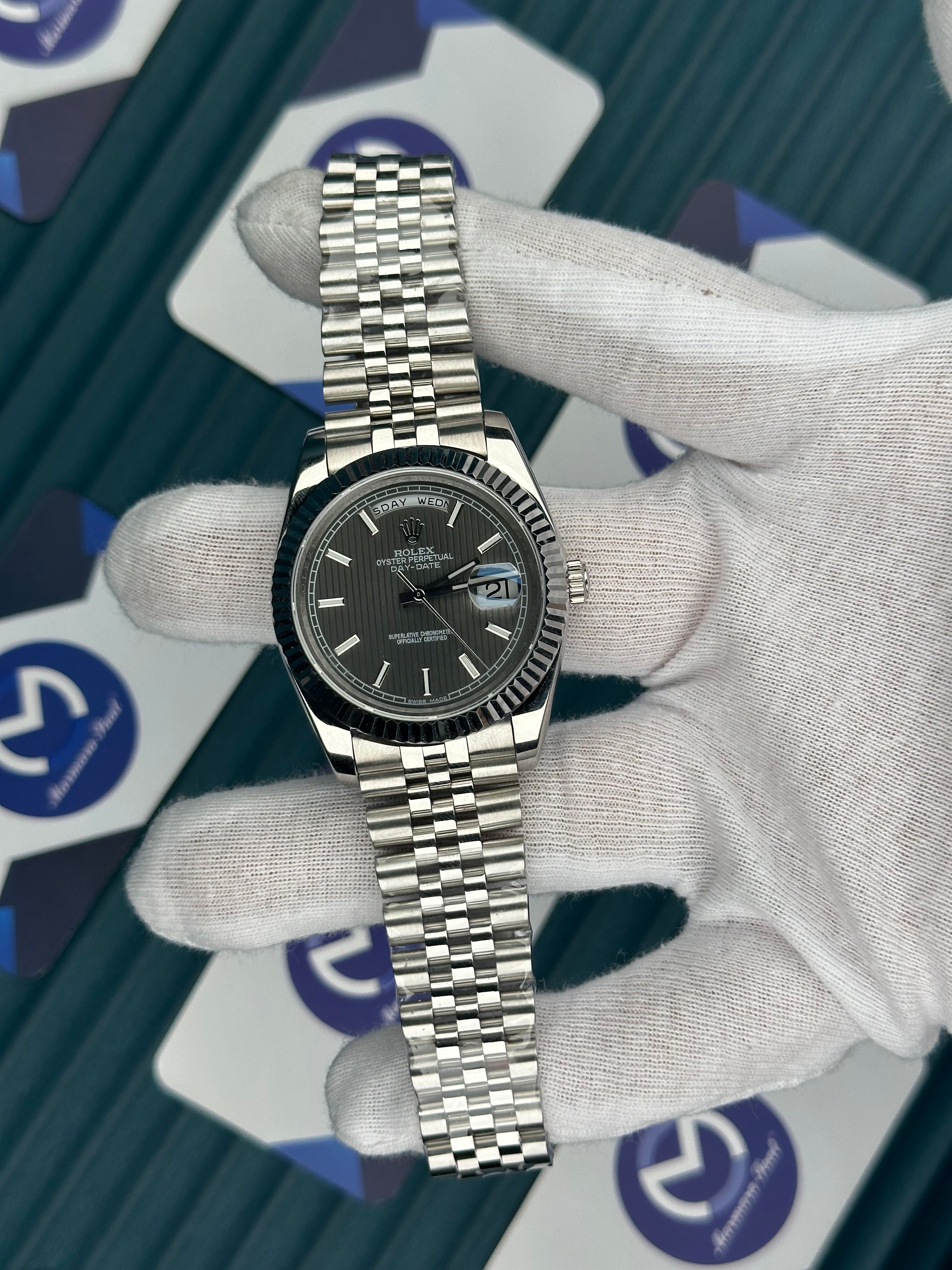 ROLEX DAY-DATE GREY DIAL SILVER JUBILE