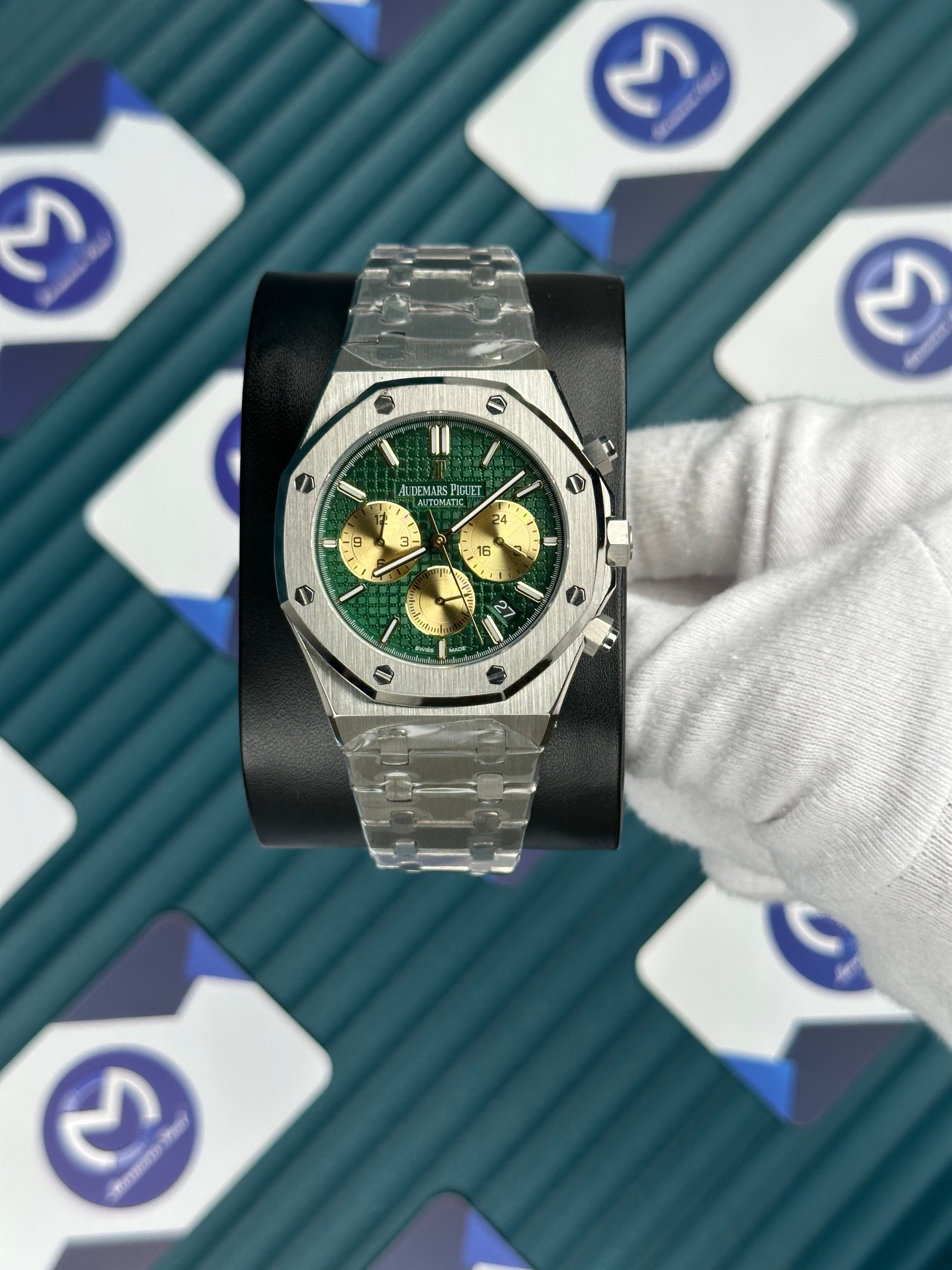 Audemars Piguet Royal Oak Gümüş Kordon Yeşil Kadran Gold Chronograph