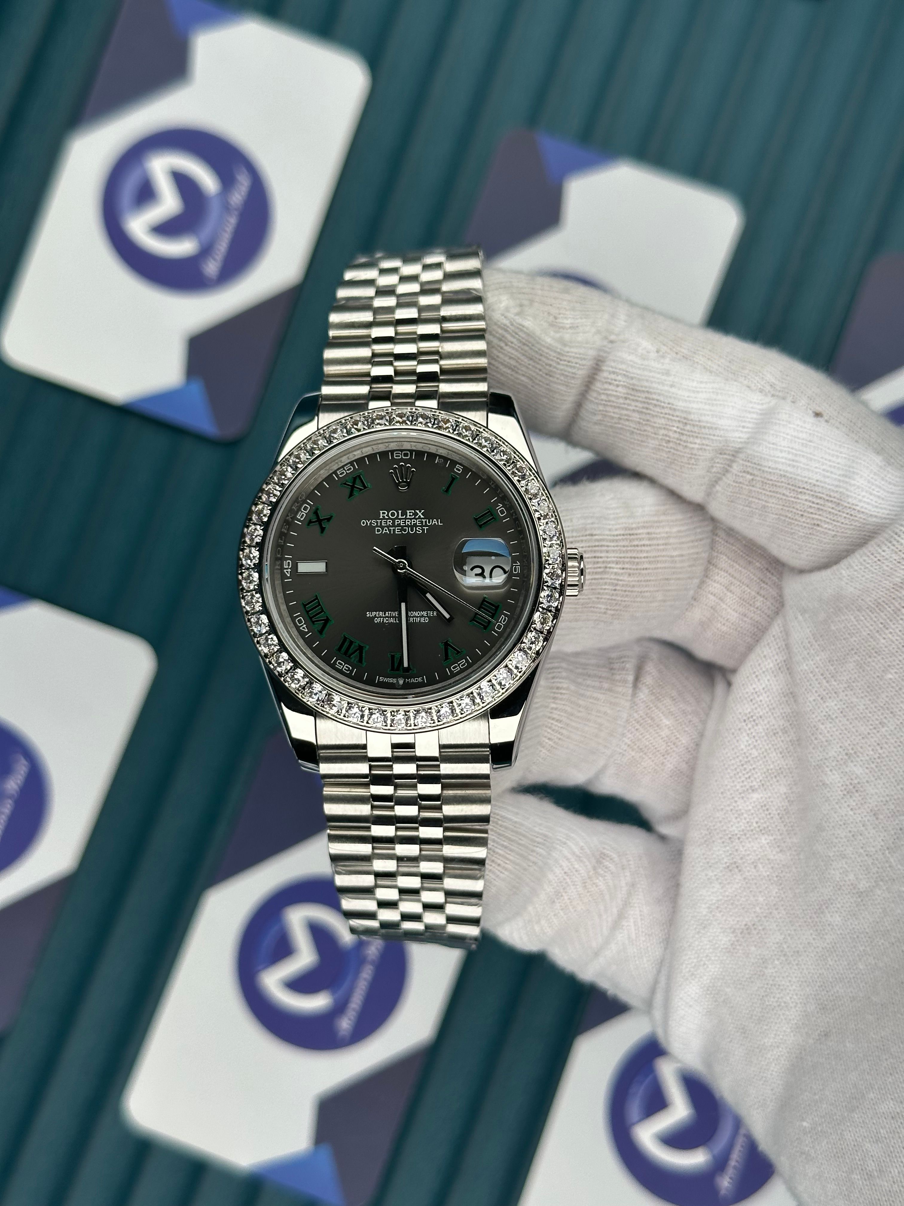 ROLEX DATEJUST ARDUVAZ DIAMOND BEZEL SILVER JUBILE