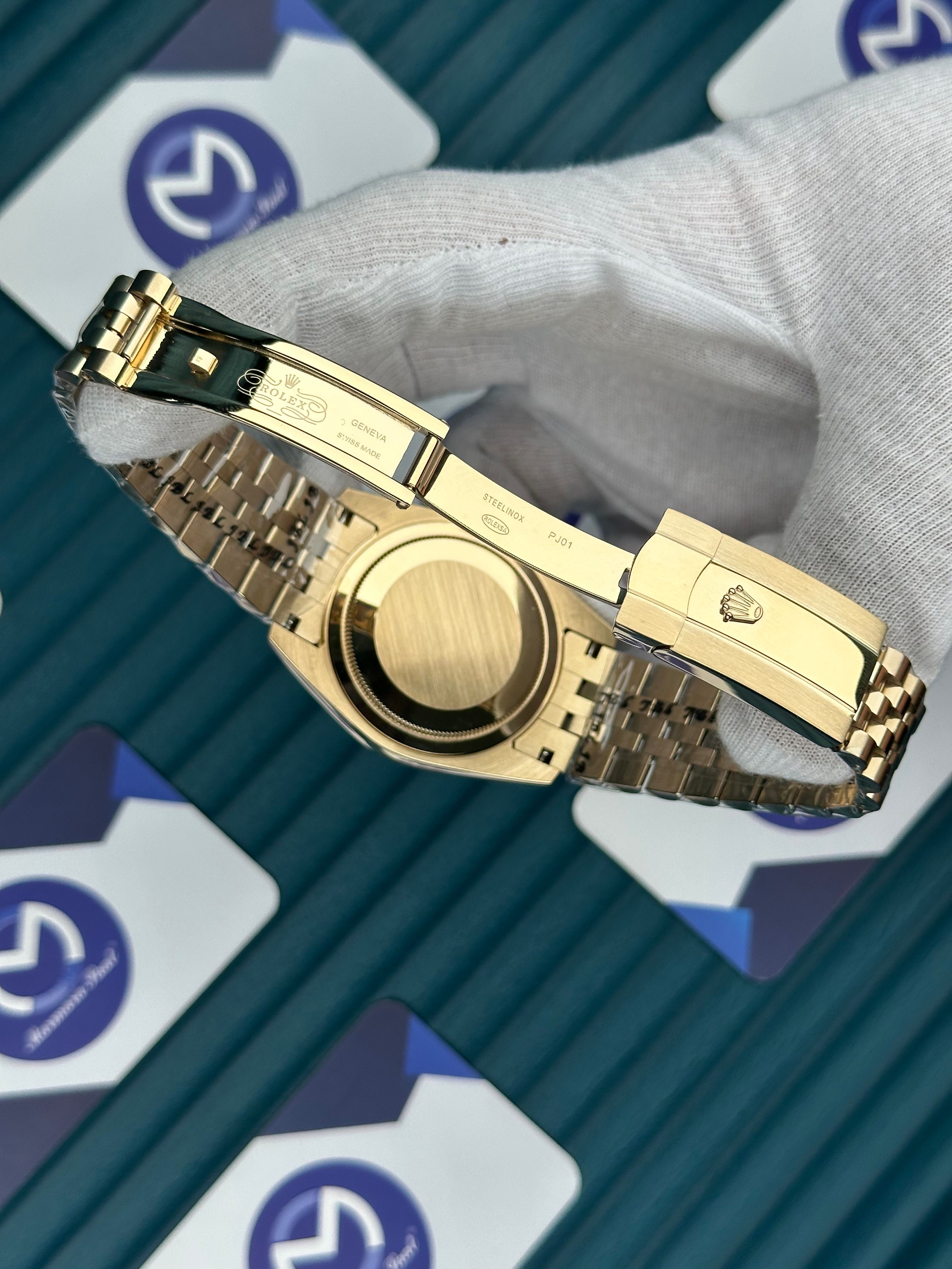 ROLEX DATEJUST GOLD DIAL DIAMOND INDEX GOLD JUBILE