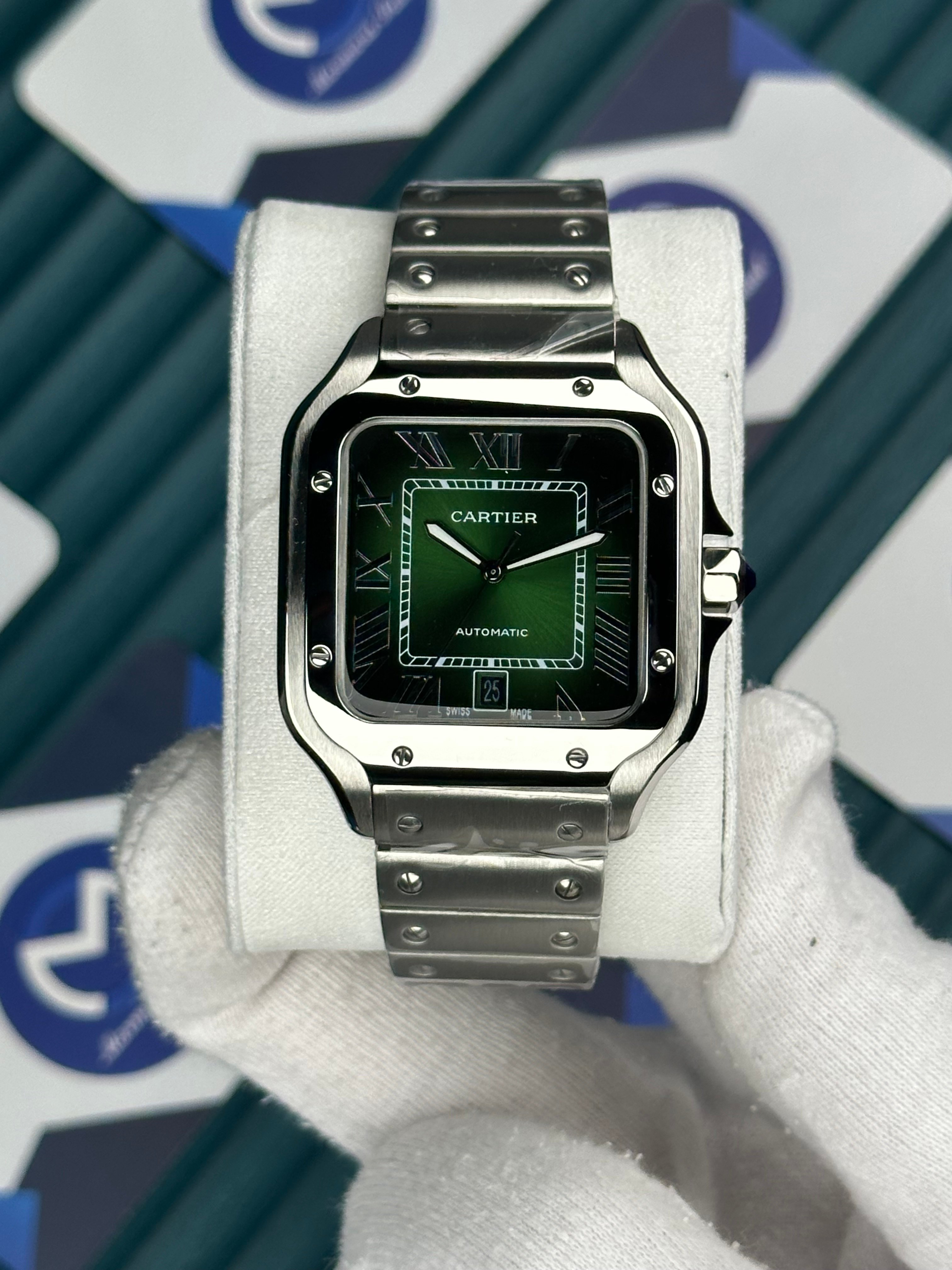 Cartier Santos Silver Yeşil