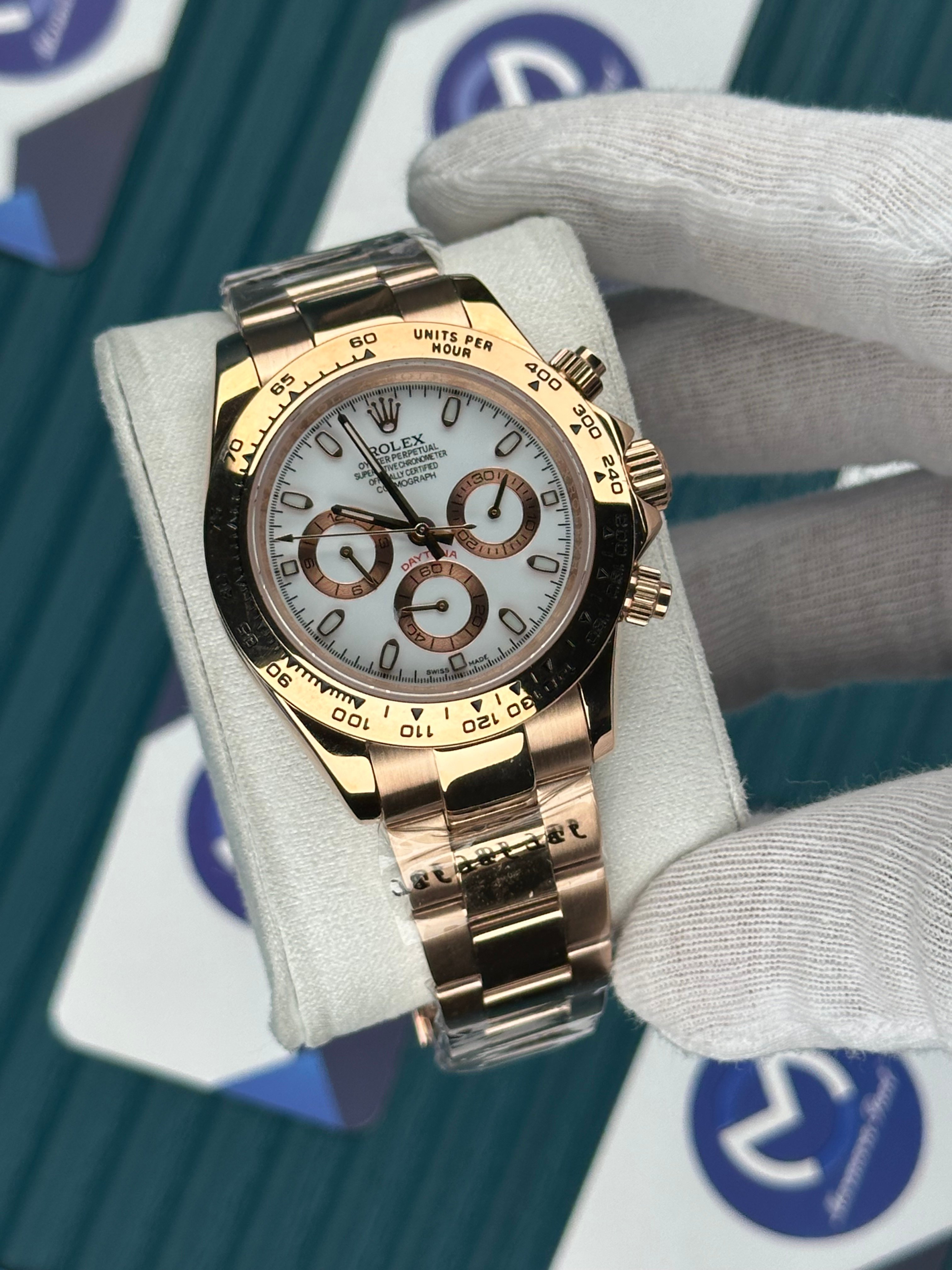 ROLEX DAYTONA WHITE DIAL ROSE OYSTER