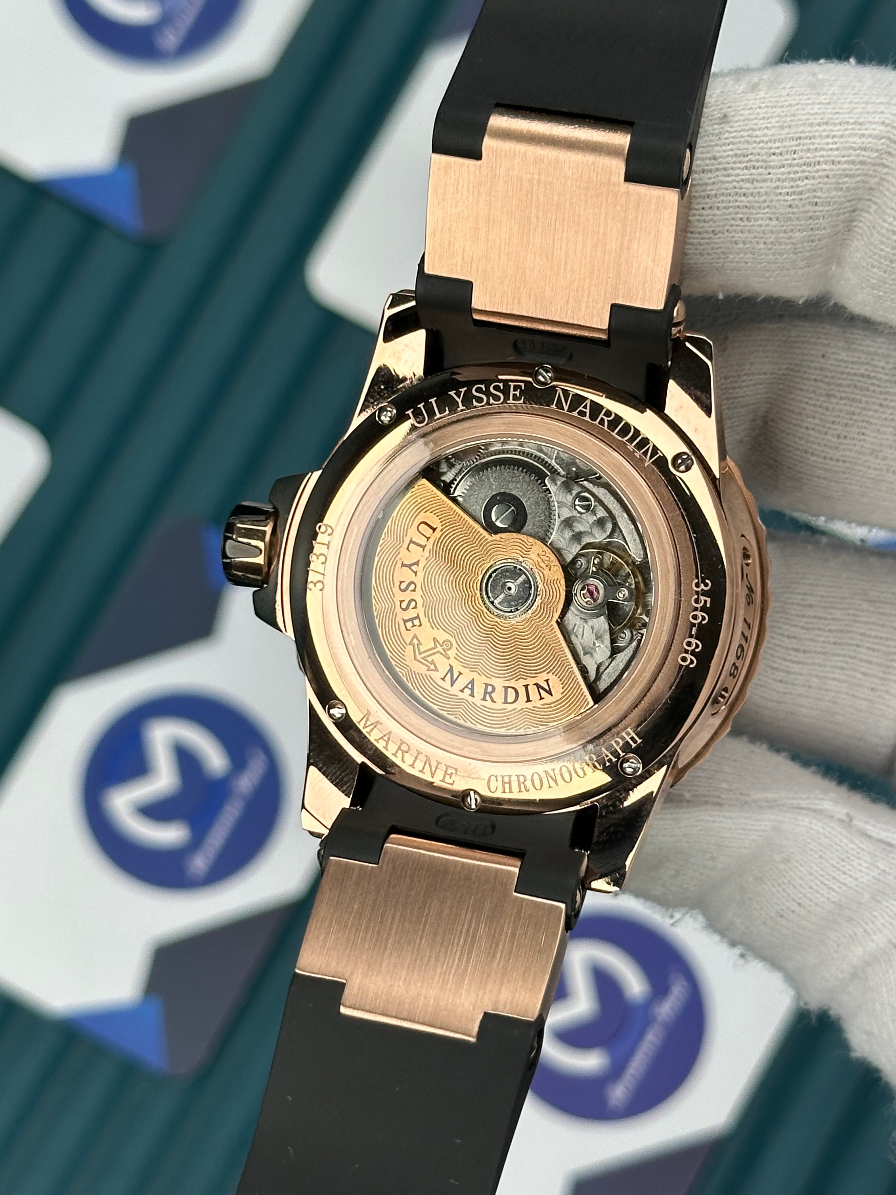 Ulysse Nardin Rose Case Black Cord Yellow Line Chronograph Automatic
