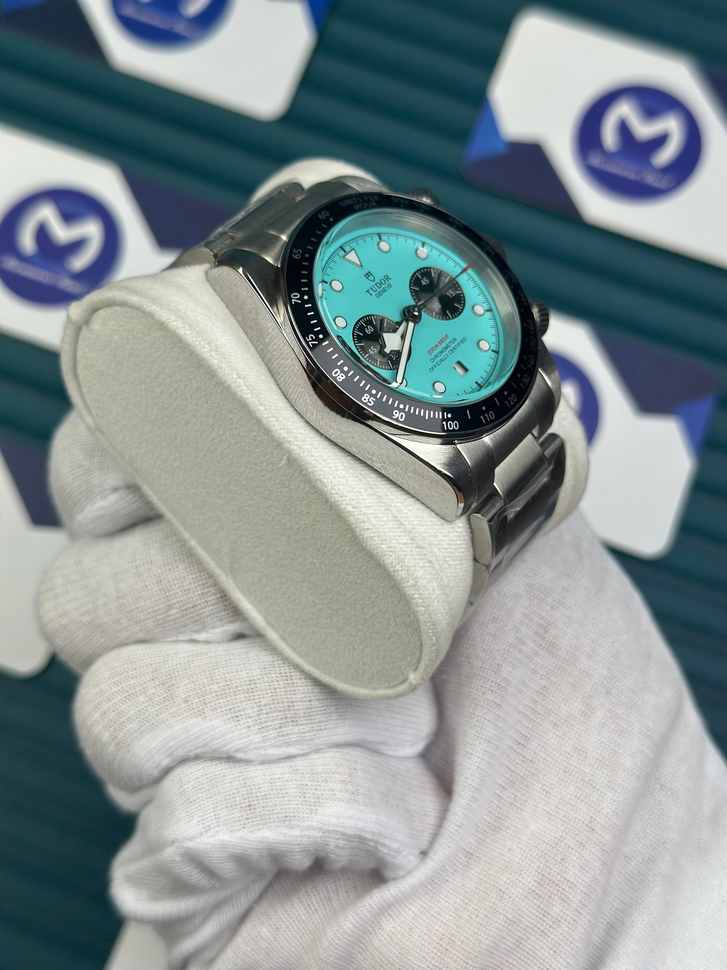 TUDOR BLACK BAY CHRONO FLAMINGO BLUE SILVER OYSTER