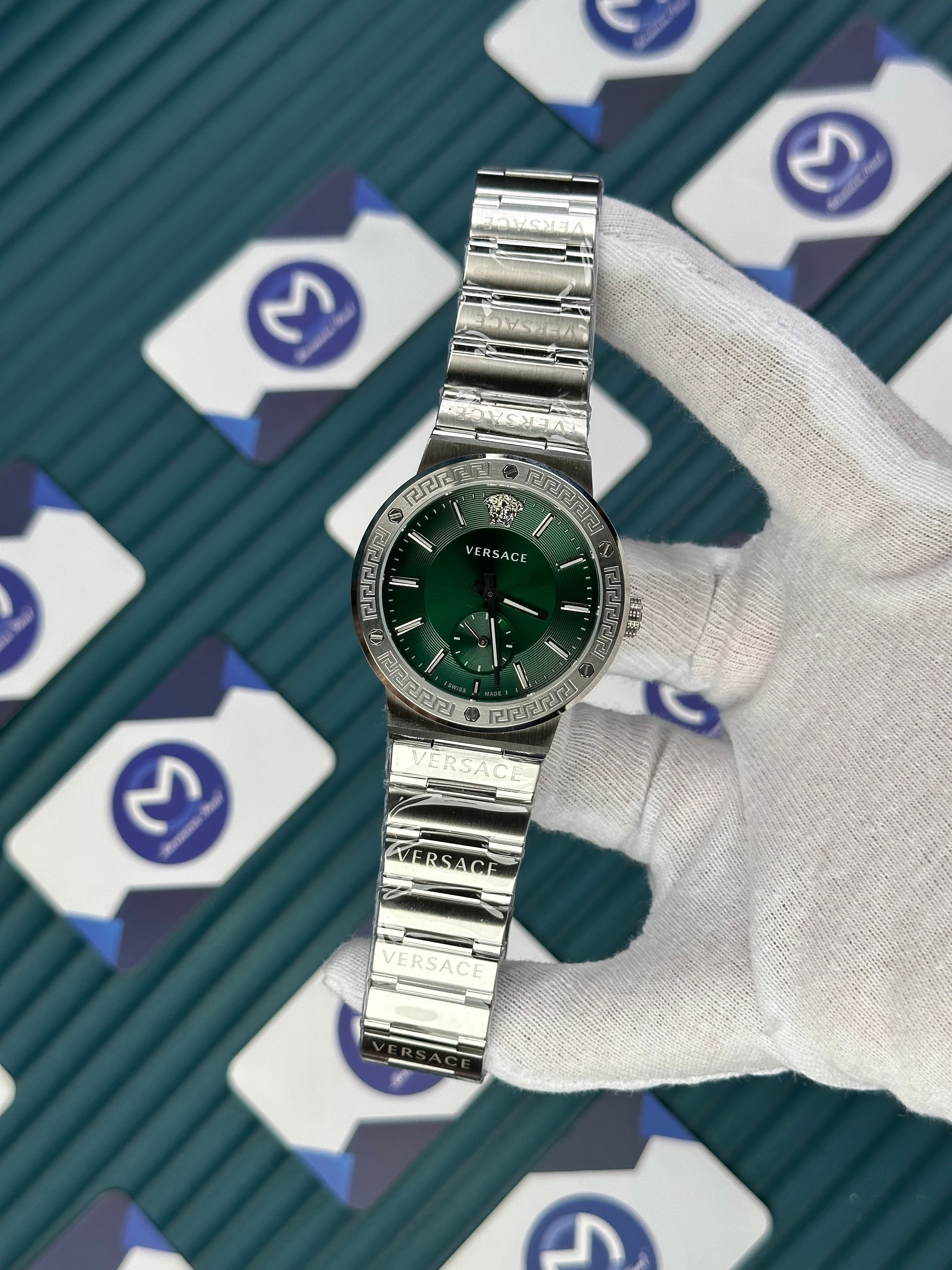 VERSACE GREEN DIAL SECOND CHRONOGRAPH SILVER