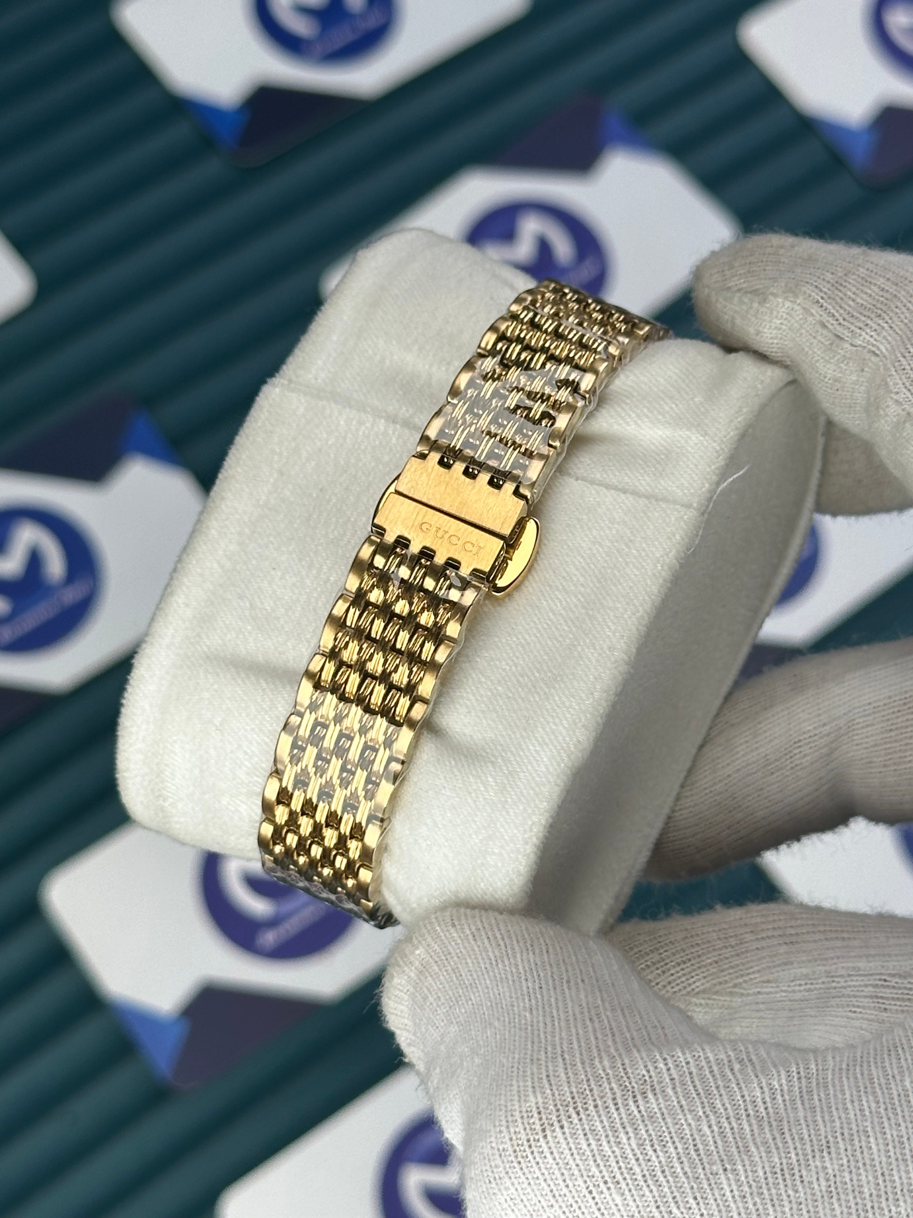 GUCCI GREY DIAL SPINNING BUTTERFLY GOLD