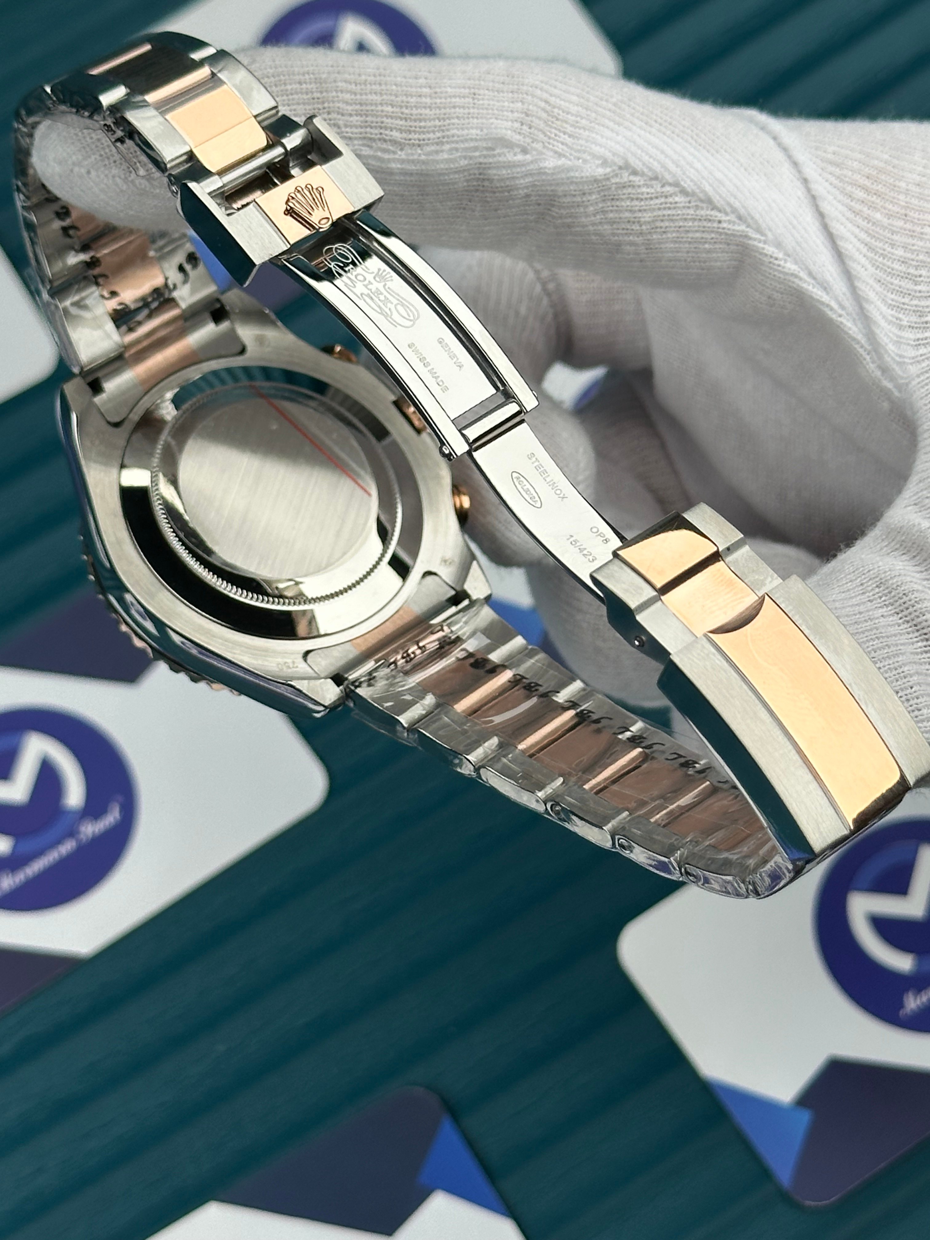 ROLEX YACHT-MASTER WHITE BLUE ROSE-SILVER OYSTER