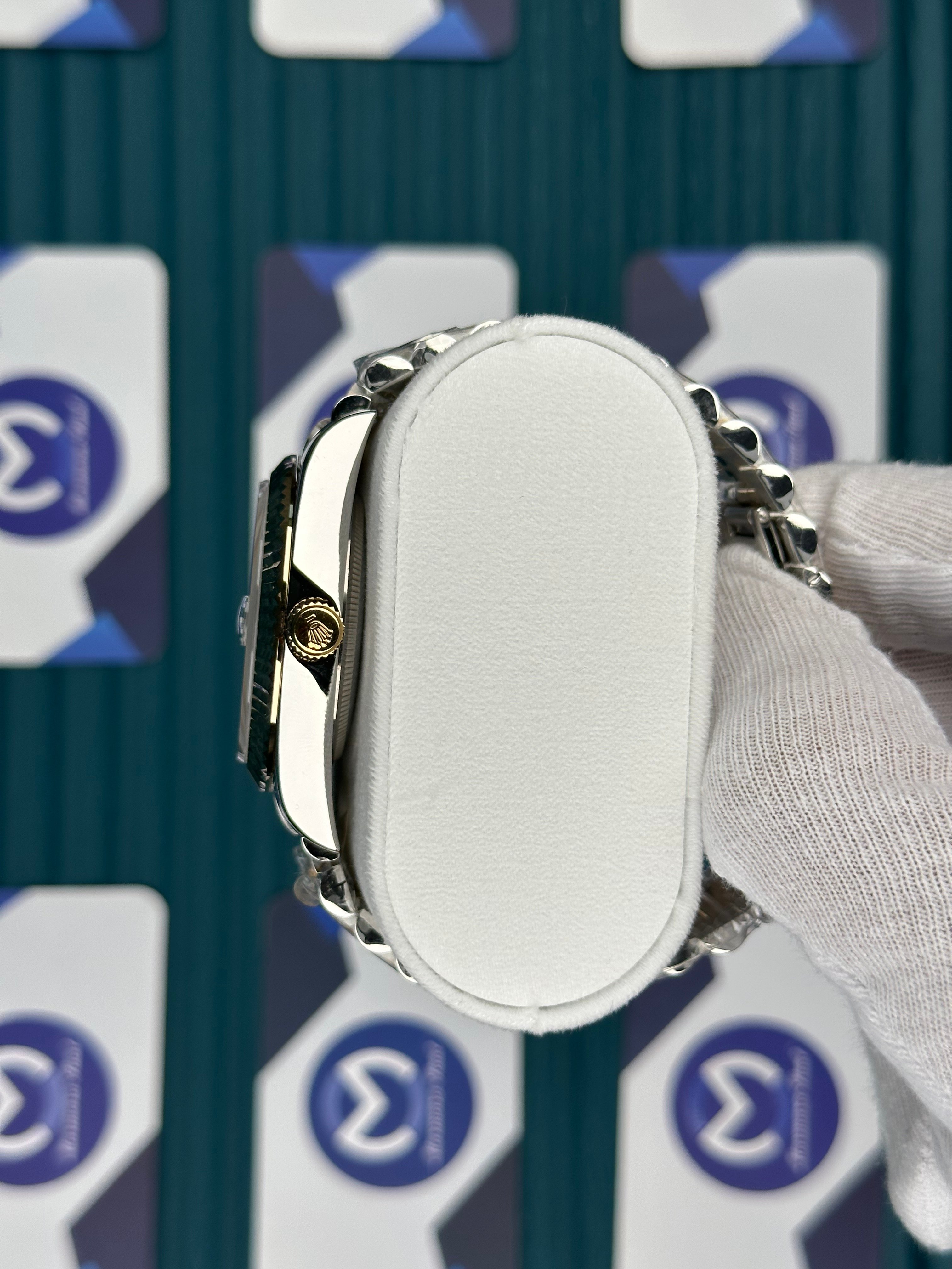 ROLEX DAY-DATE WHITE MOZAIK DIAL GOLD-SILVER PRESIDENT