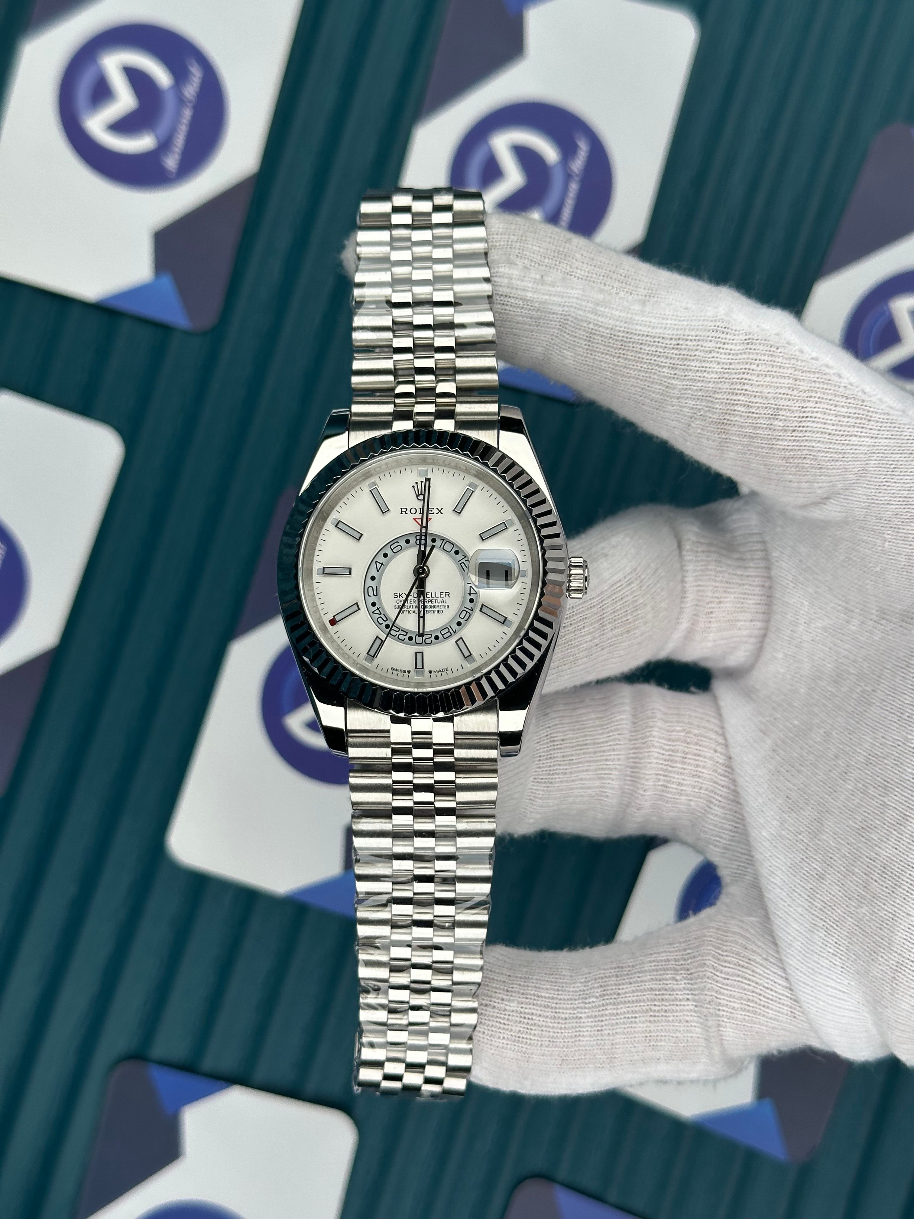 ROLEX SKYDWELLER WHITE DIAL SILVER JUBILE