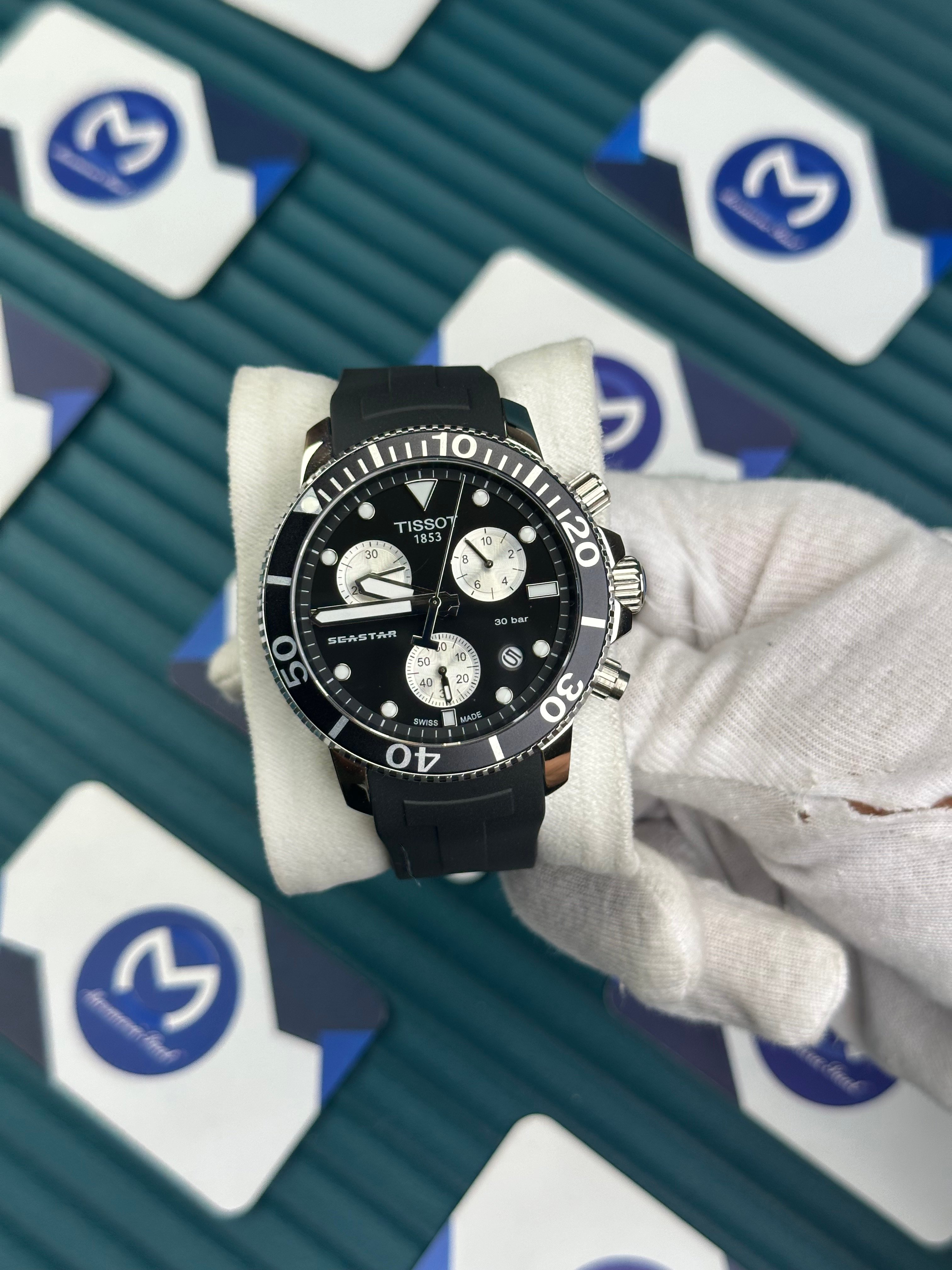 TISSOT SEASTAR 1000 CHRONO BLACK RUBBER