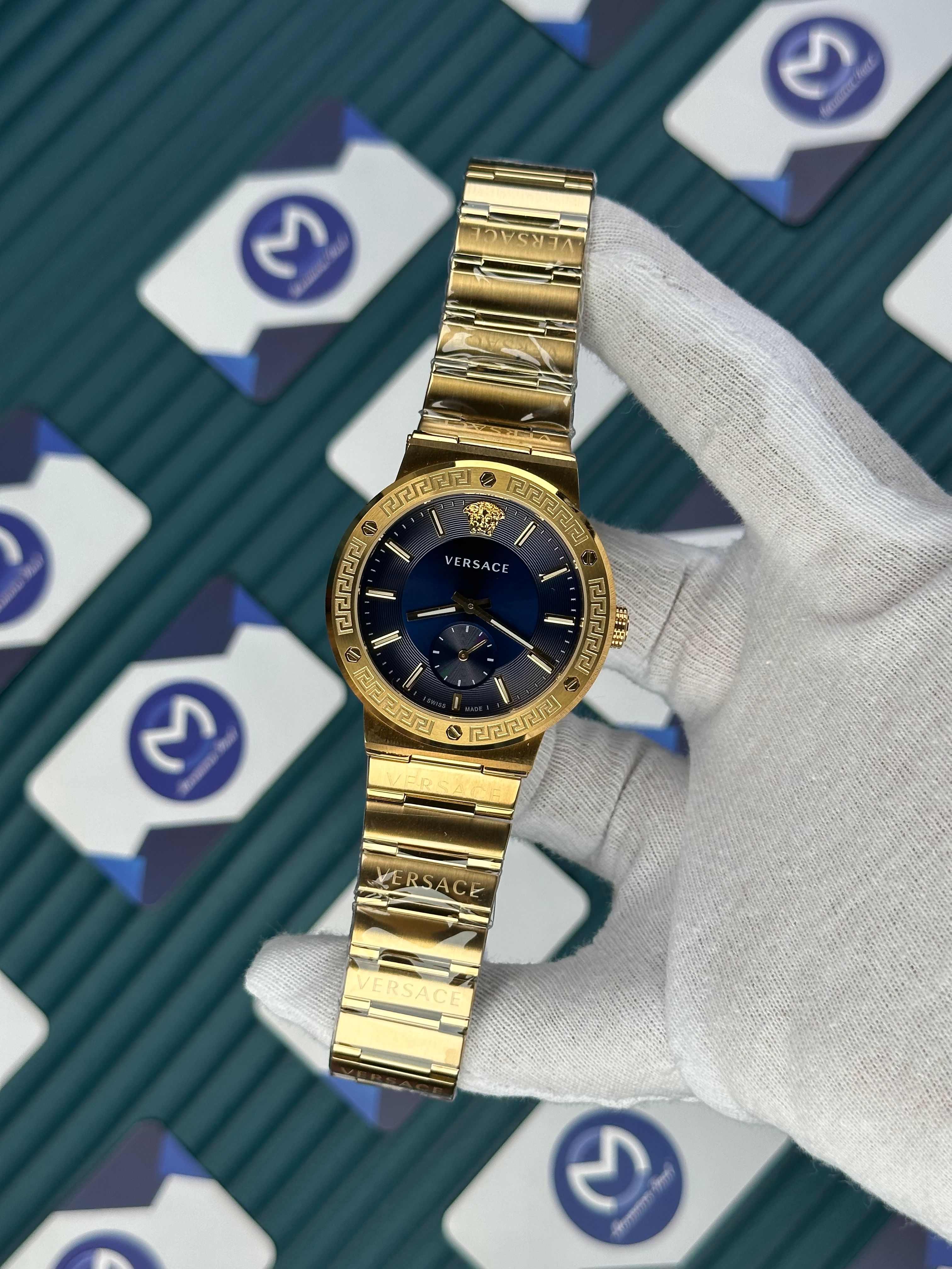 VERSACE BLUE DIAL SECOND CHRONOGRAPH GOLD