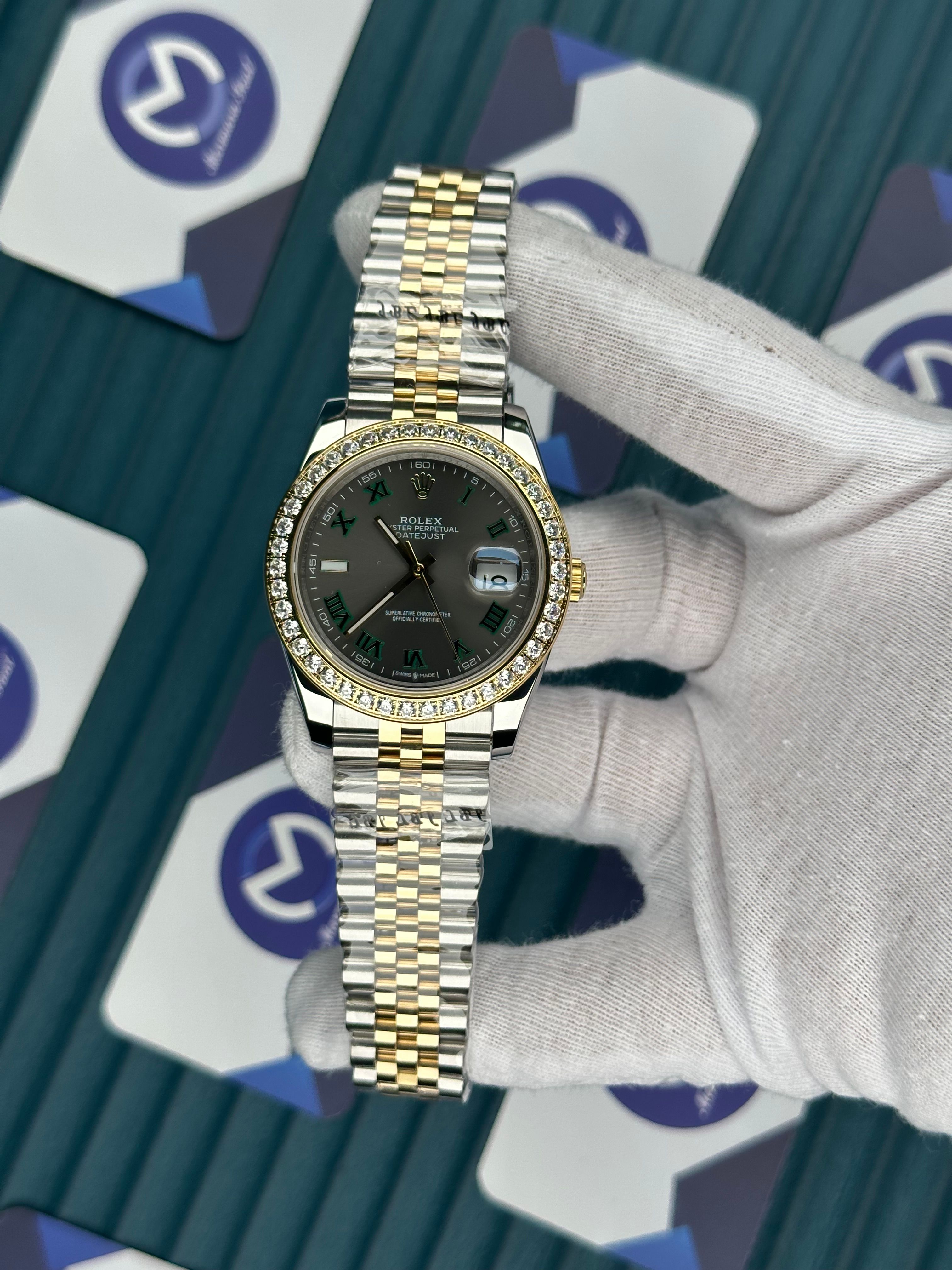 ROLEX DATEJUST ARDUVAZ DIAMOND BEZEL GOLD-SILVER JUBILE