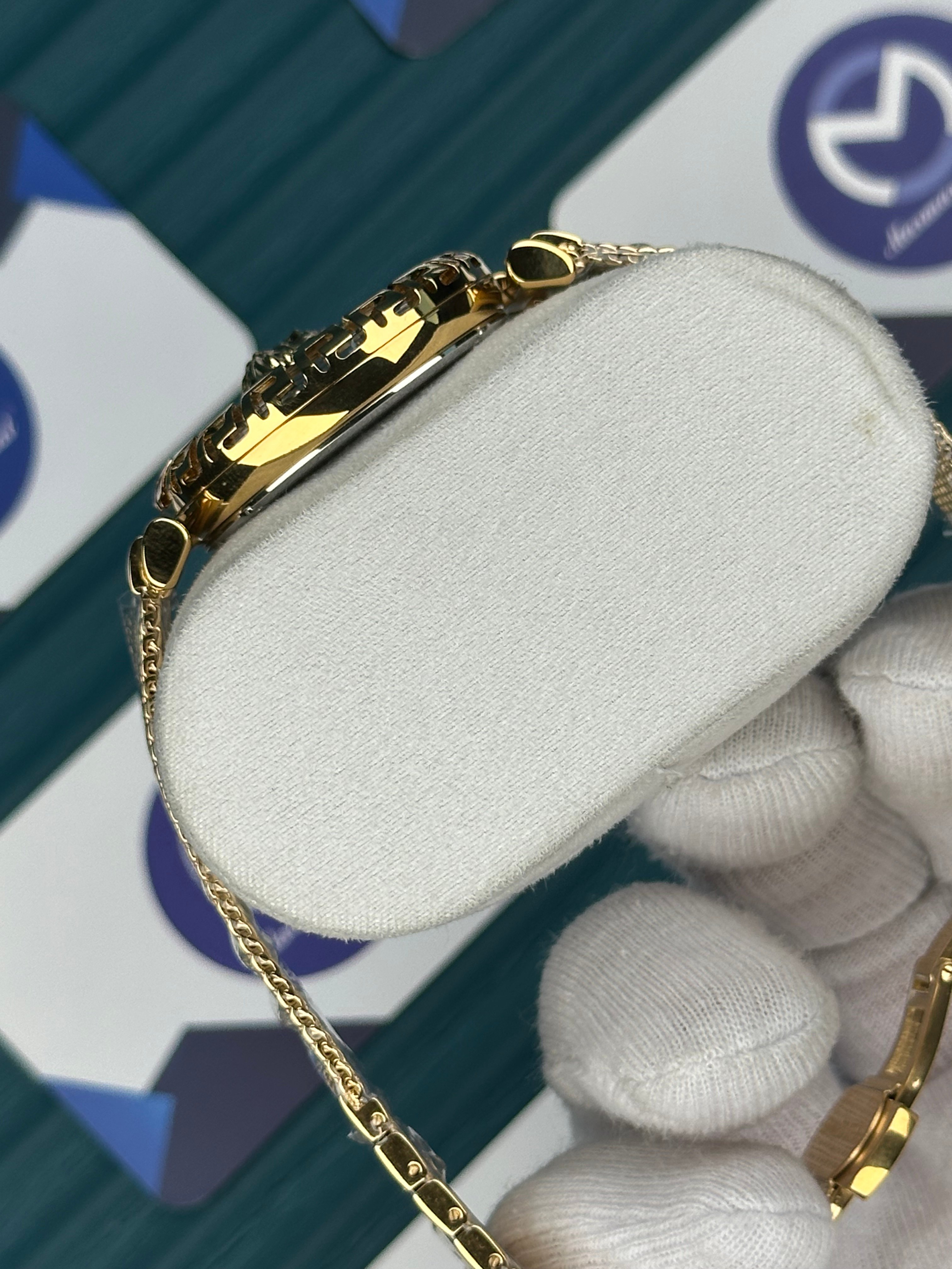 VERSACE 36 WHITE 3D DIAL GOLD BRACELET